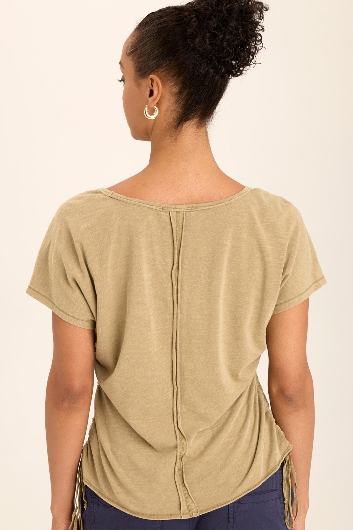 Wearables Diggory Cinched Cord V-Neck Jersey Tee