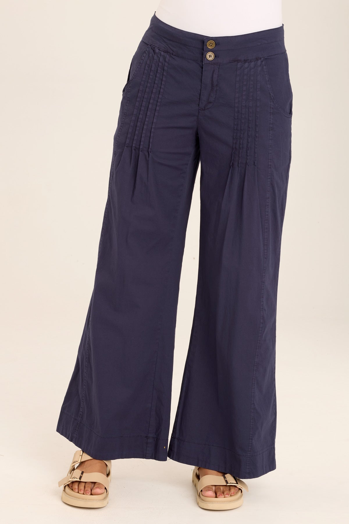 Wearables Rebecca Stretch Poplin Pleated Pant