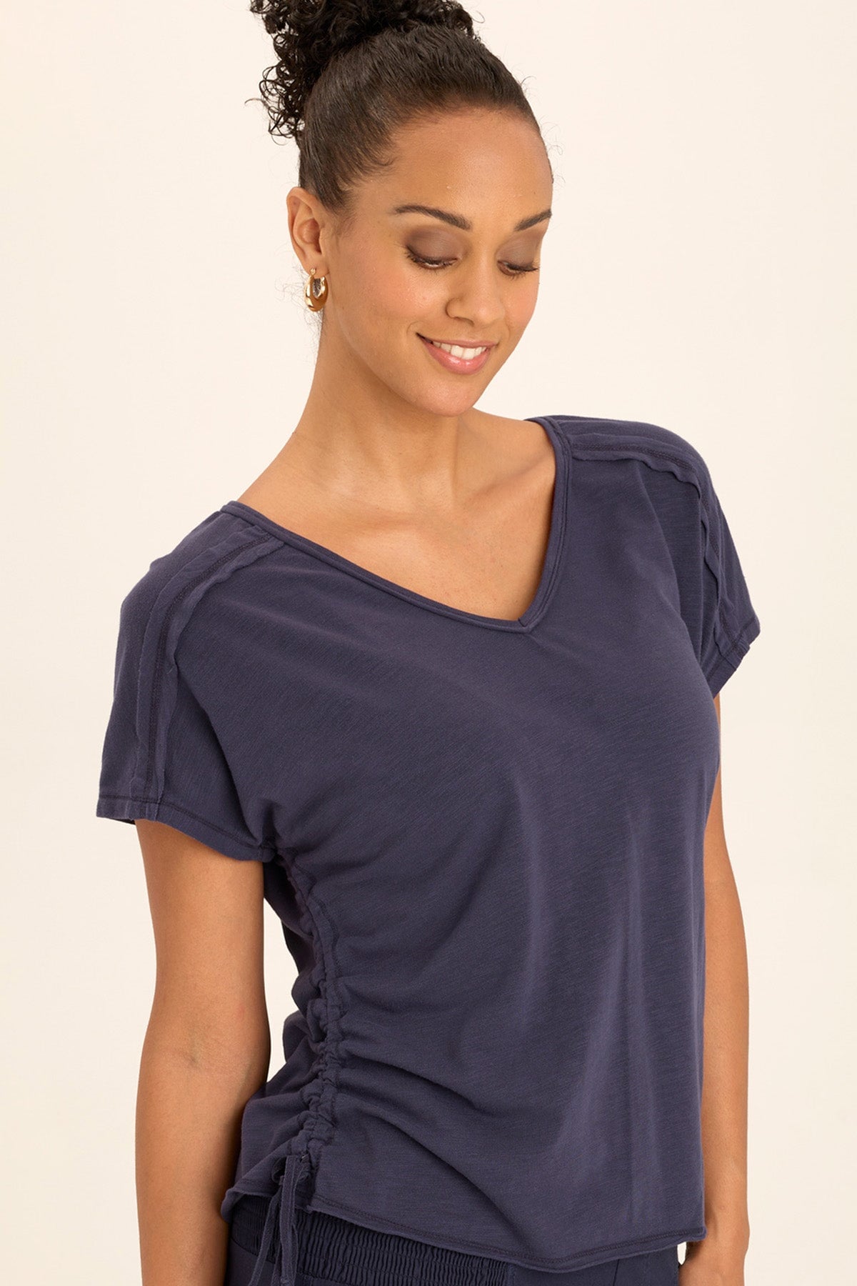 Wearables Diggory Cinched Cord V-Neck Jersey Tee