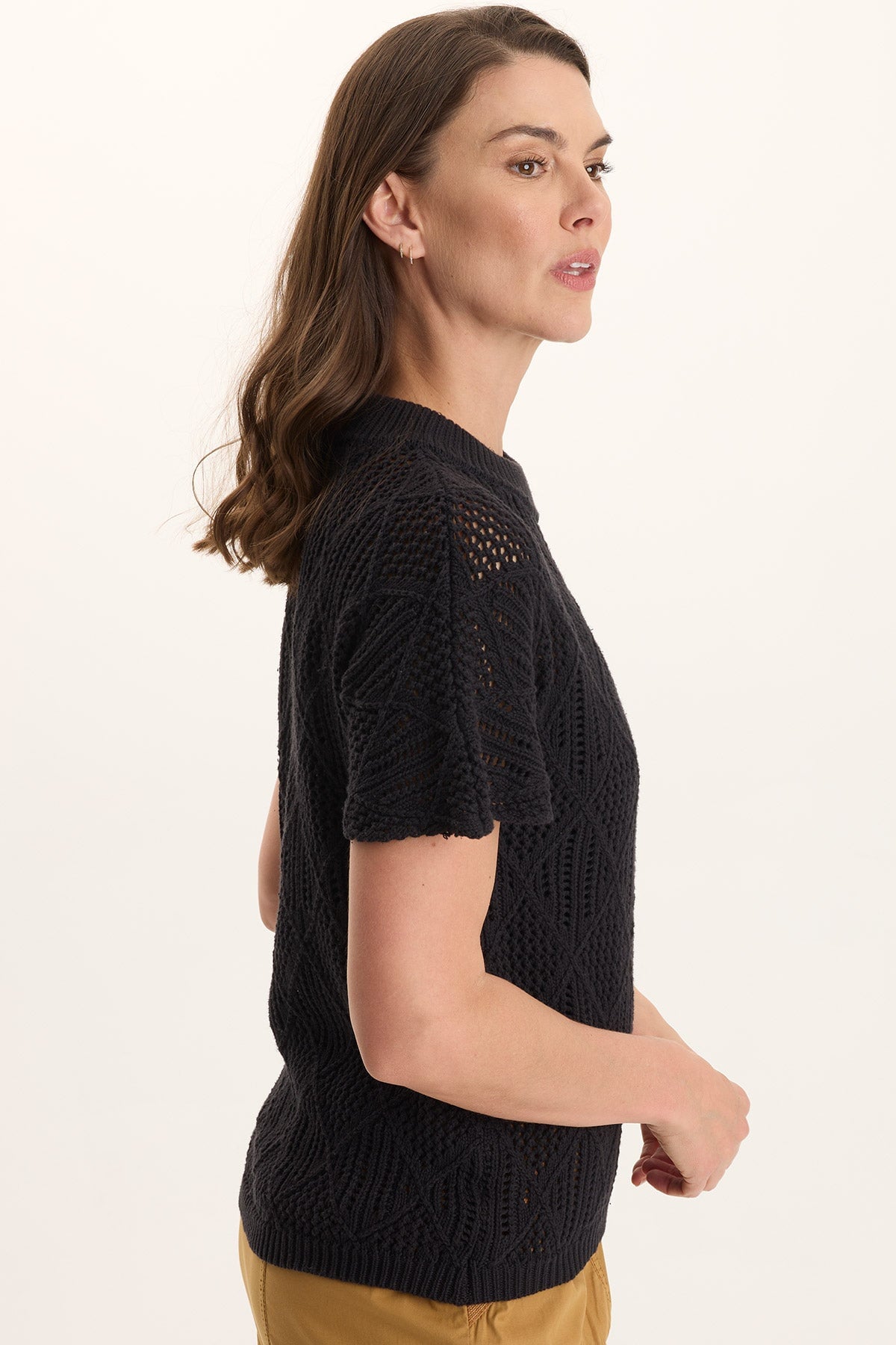 XCVI Copeland Cotton Knit Short-Sleeve Mock Neck Top