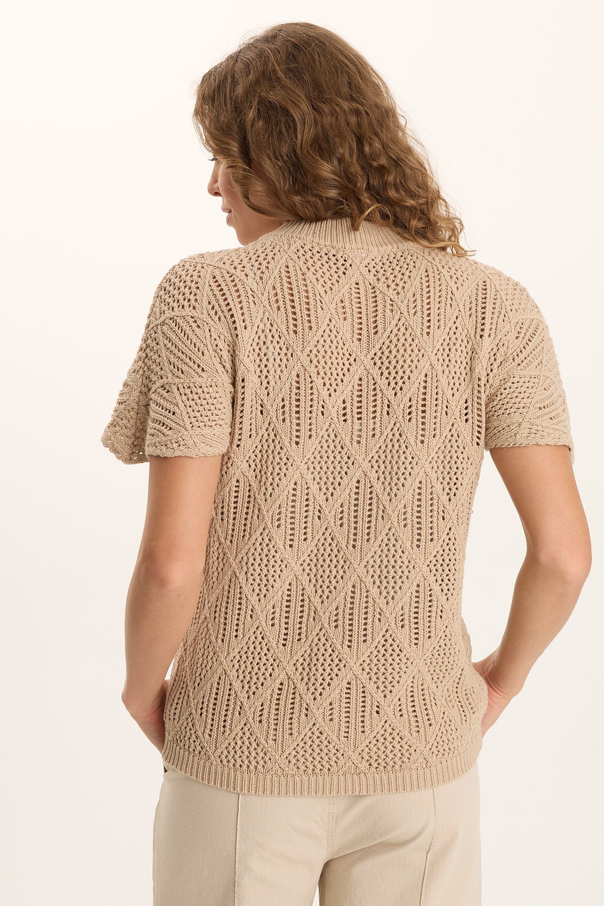 XCVI Copeland Cotton Knit Short-Sleeve Mock Neck Top