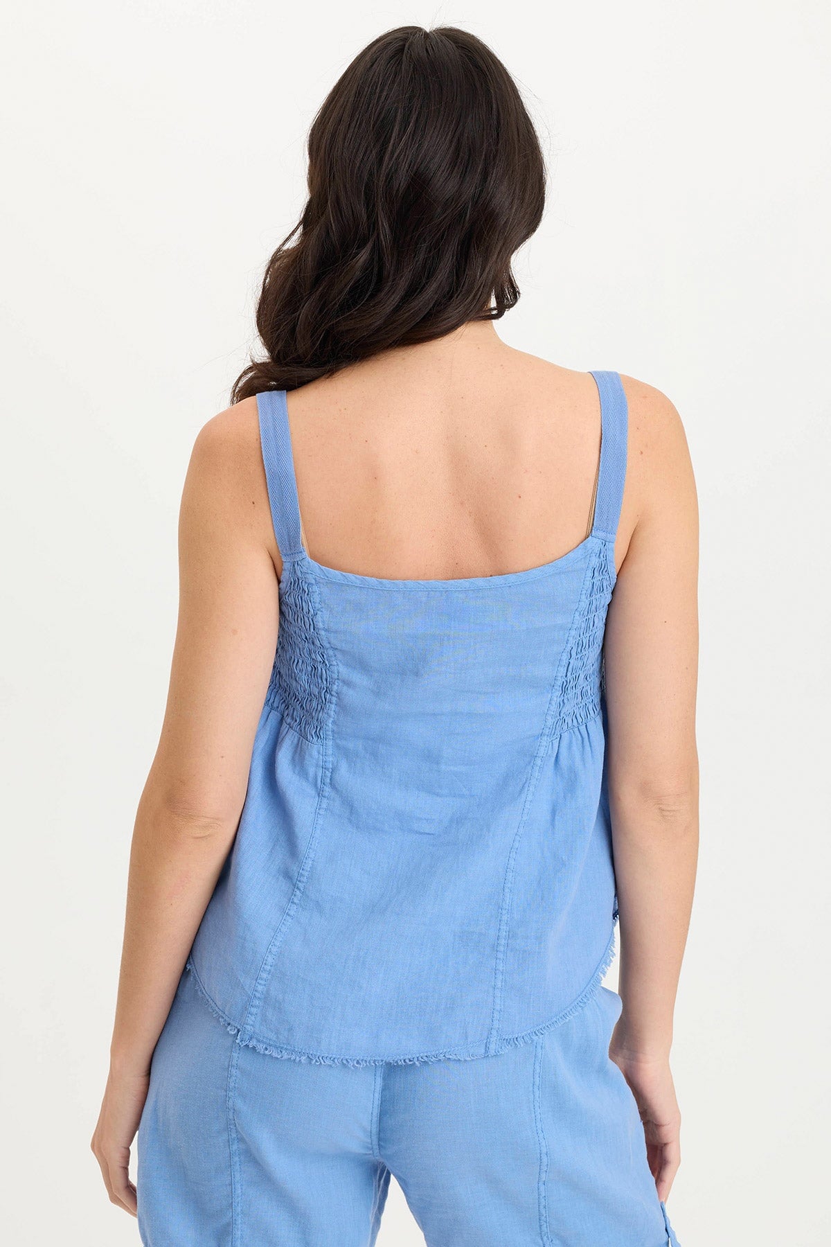 XCVI Fernley Linen Ruched Tank