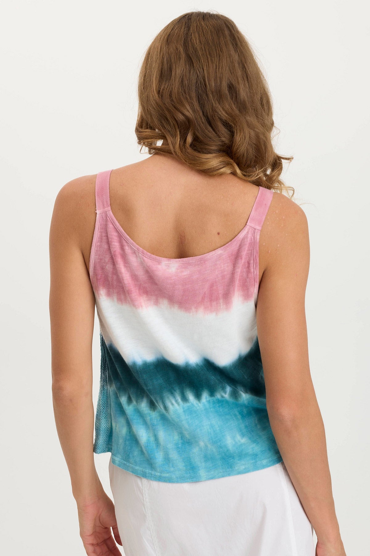 XCVI Hedley Gauze/Jersey Box Pleat Tank