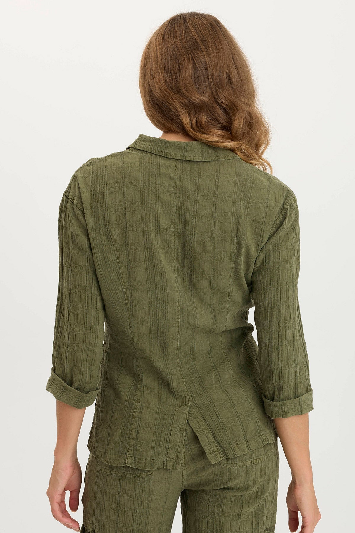 XCVI Hendrix Textured Gauze 3/4-Sleeve Button-Up Jacket