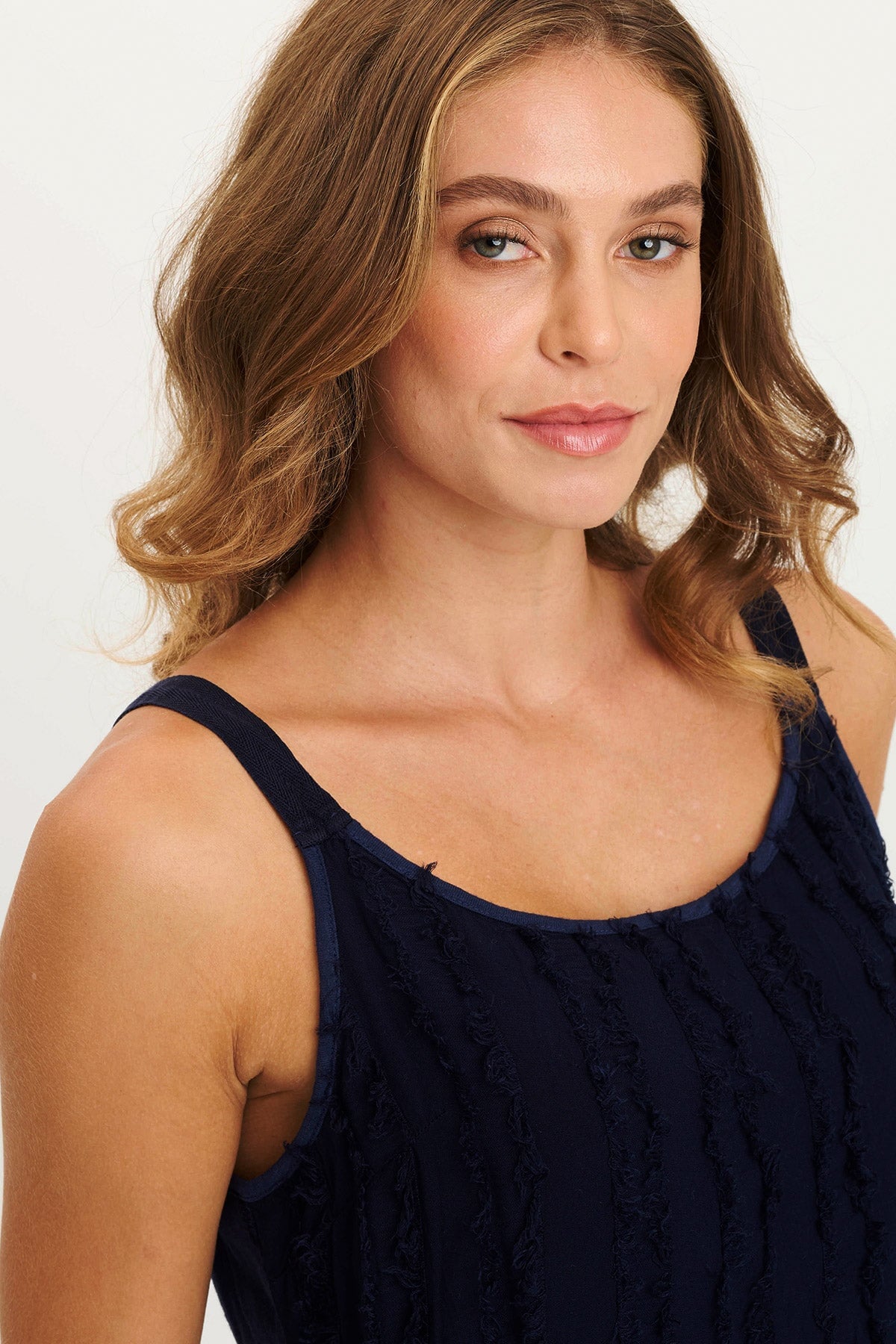 XCVI Haddon Stripe Voile/Jersey A-Line Tank