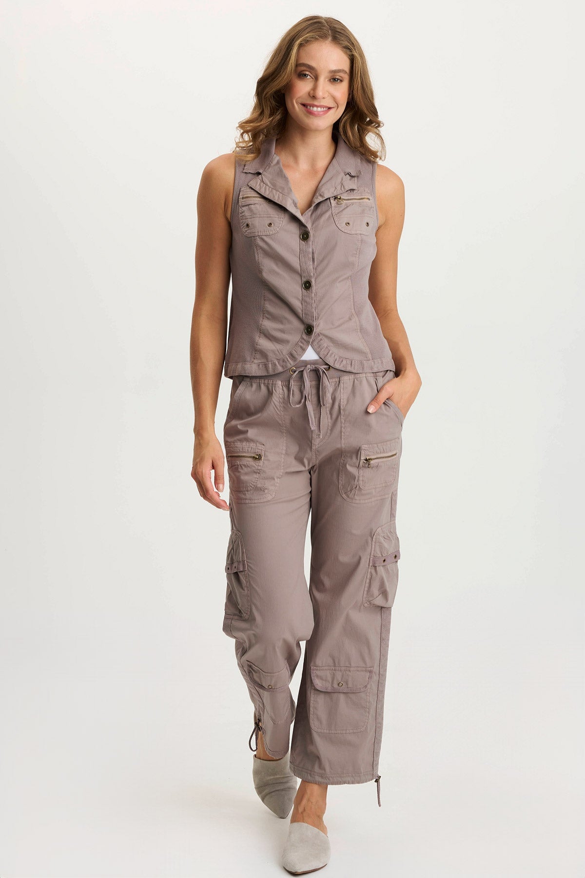 XCVI Langley Poplin Cinched Leg Cargo Pant