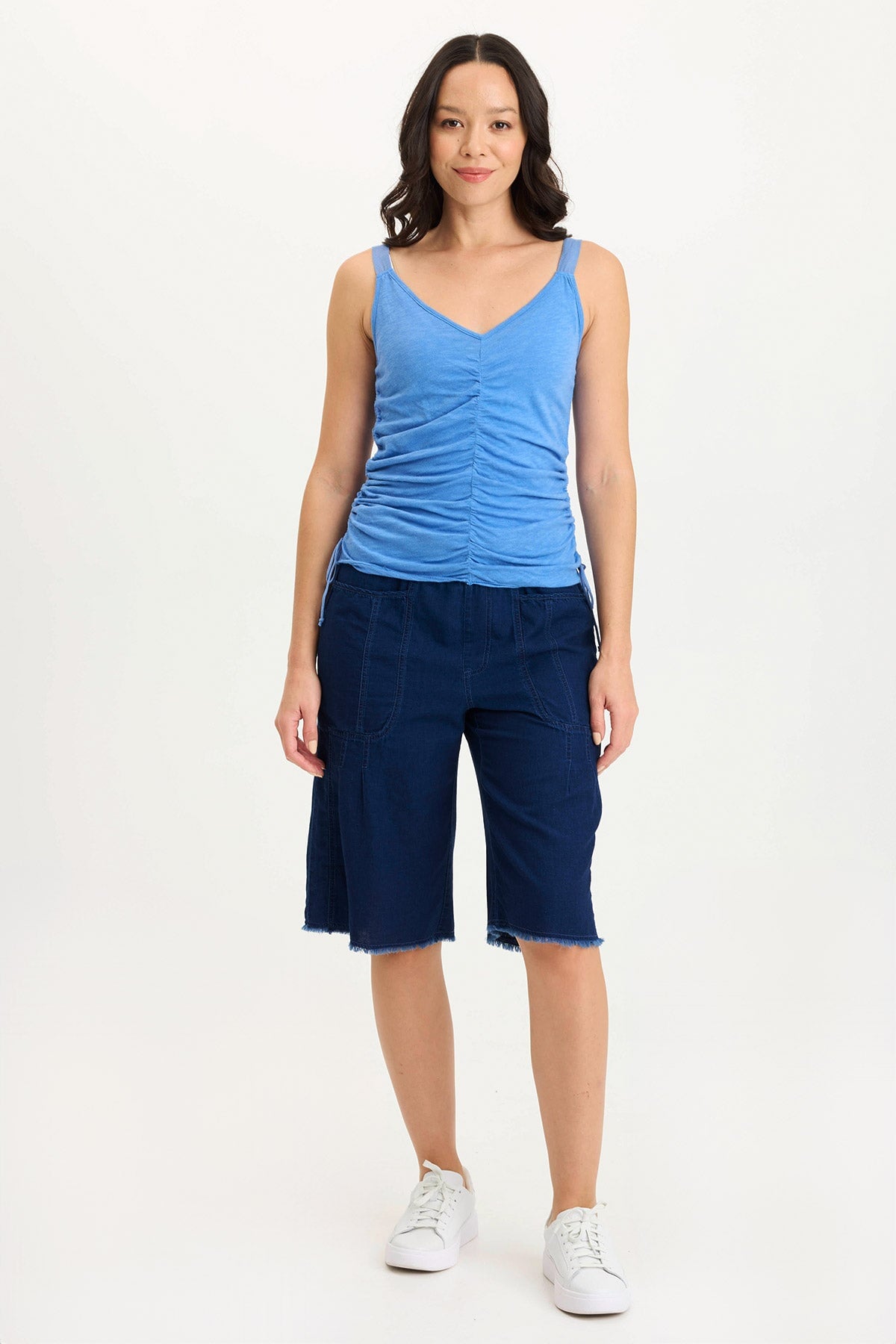 XCVI Themia Indigo Twill Pull-On Bermuda Short