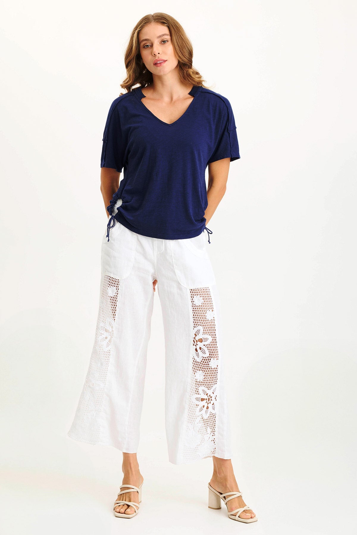 XCVI Siwa Jersey Split-Collar V-Neck Tank