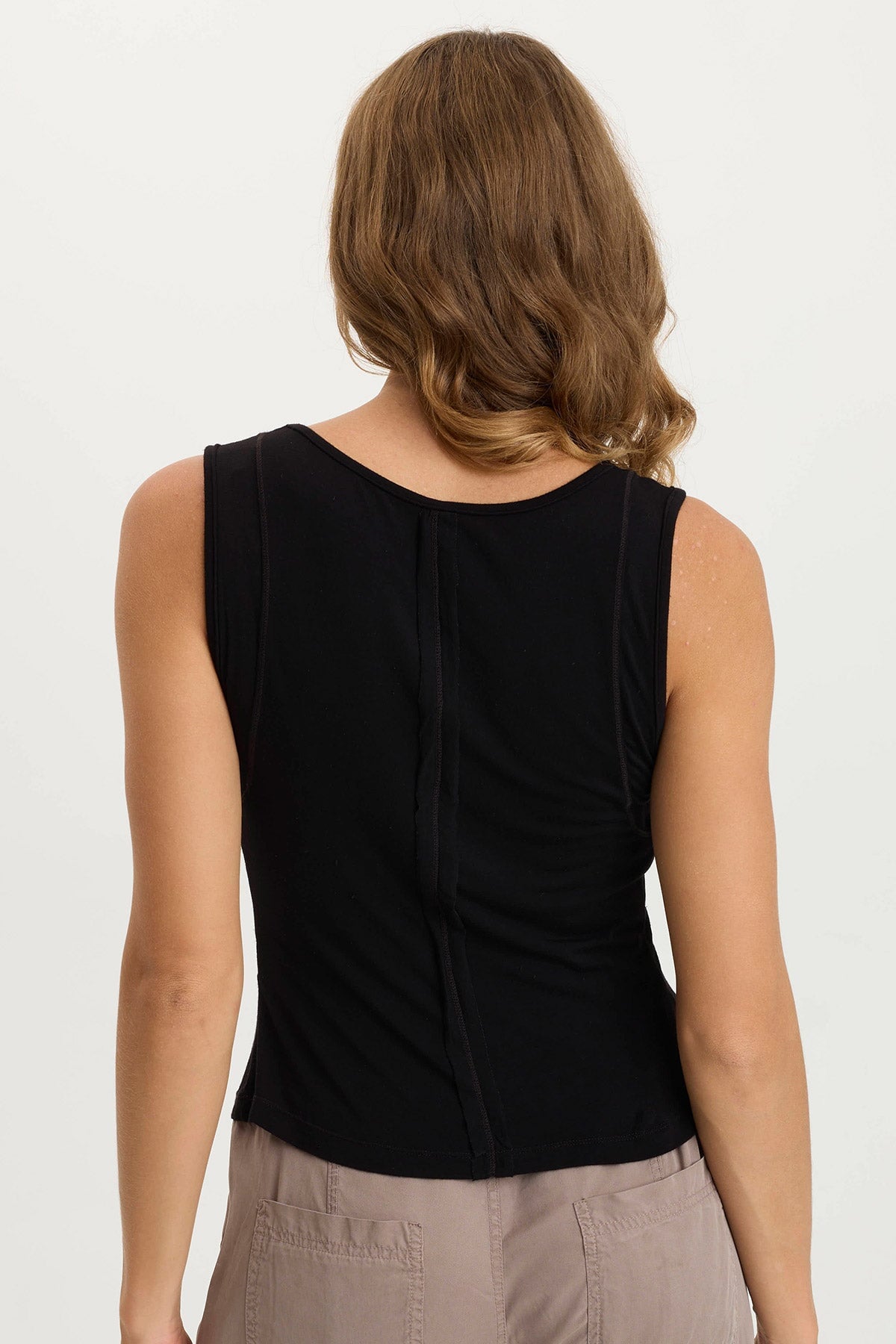 XCVI Bano Jersey Ruched Panel Tank