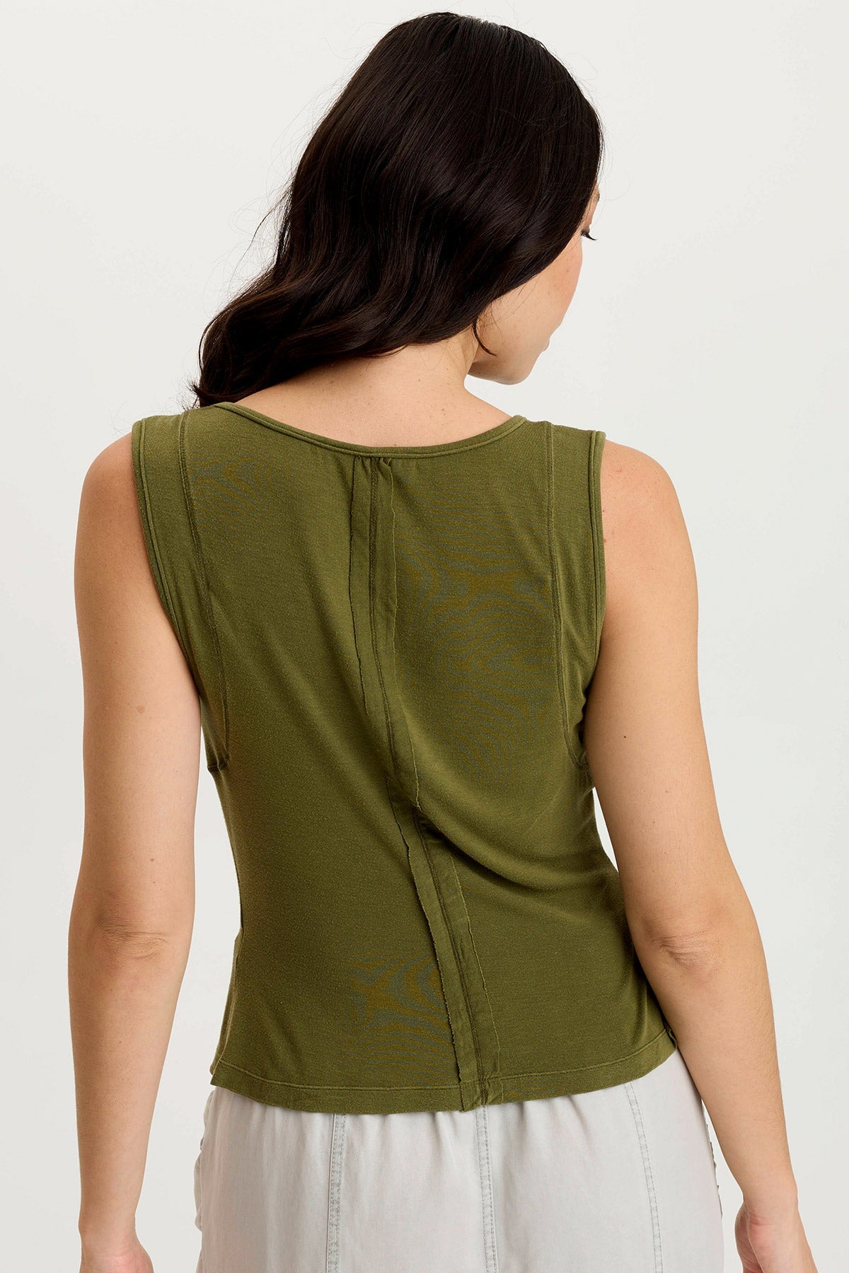 XCVI Bano Jersey Ruched Panel Tank