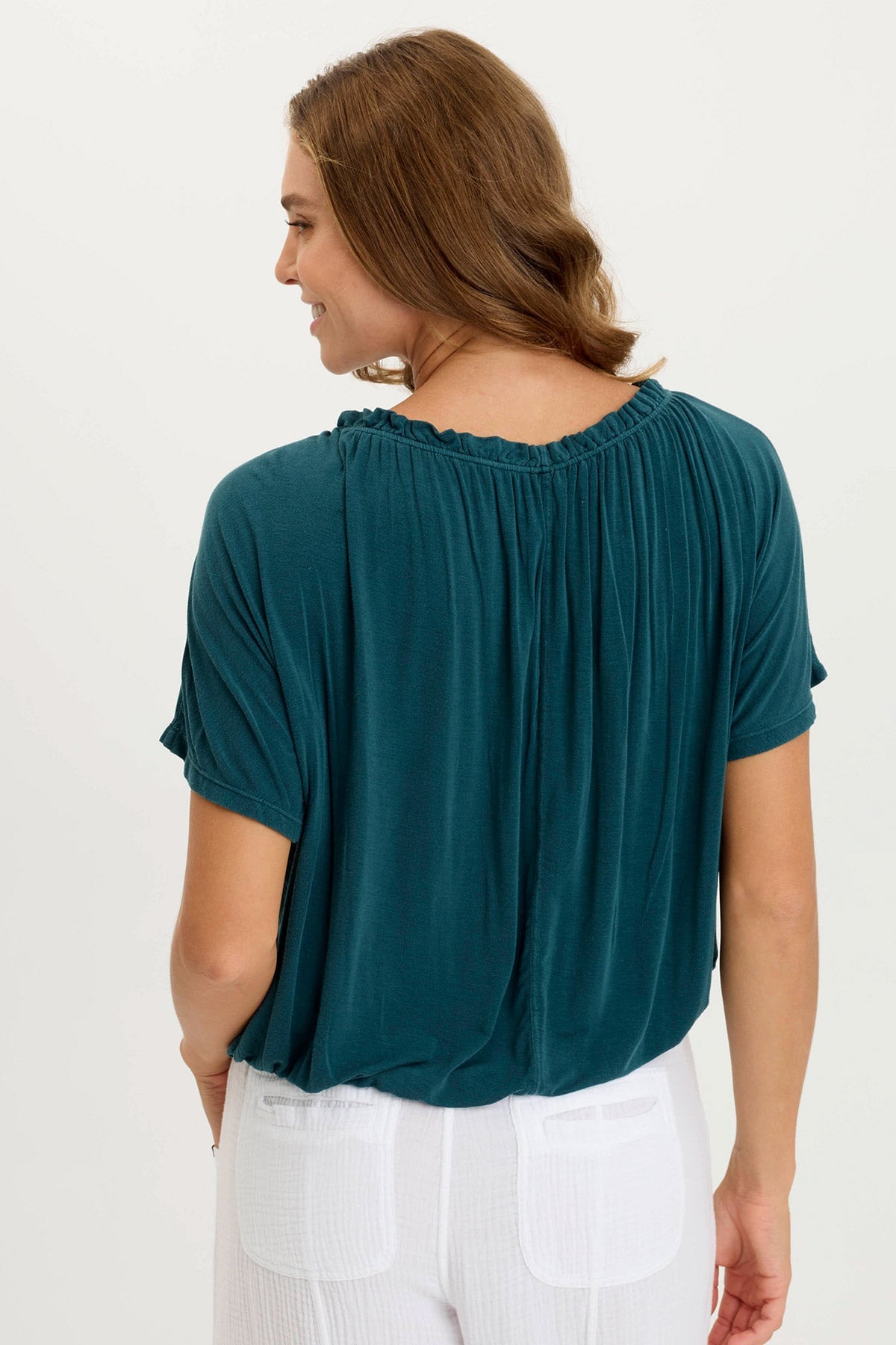 XCVI Deitra Jersey Shirred Tee