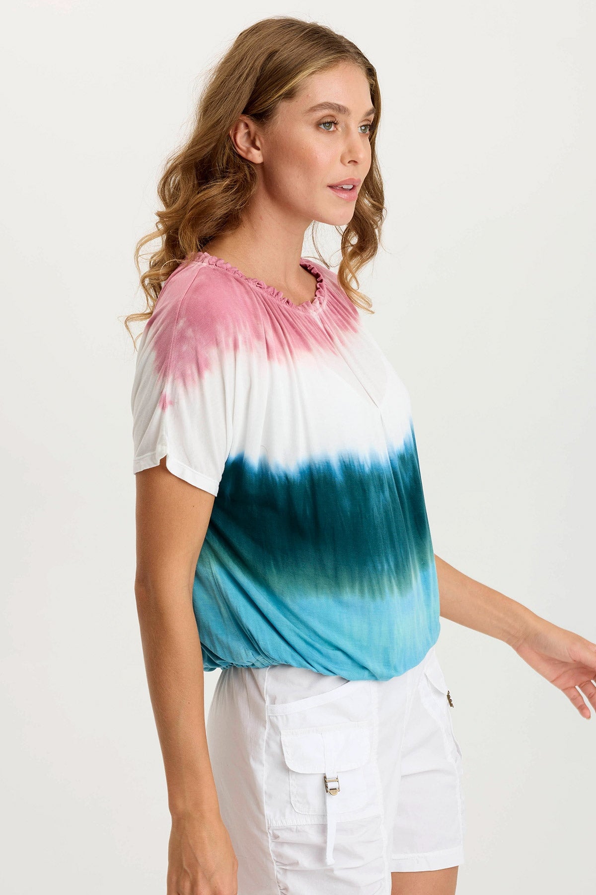 XCVI Deitra Jersey Shirred Tee