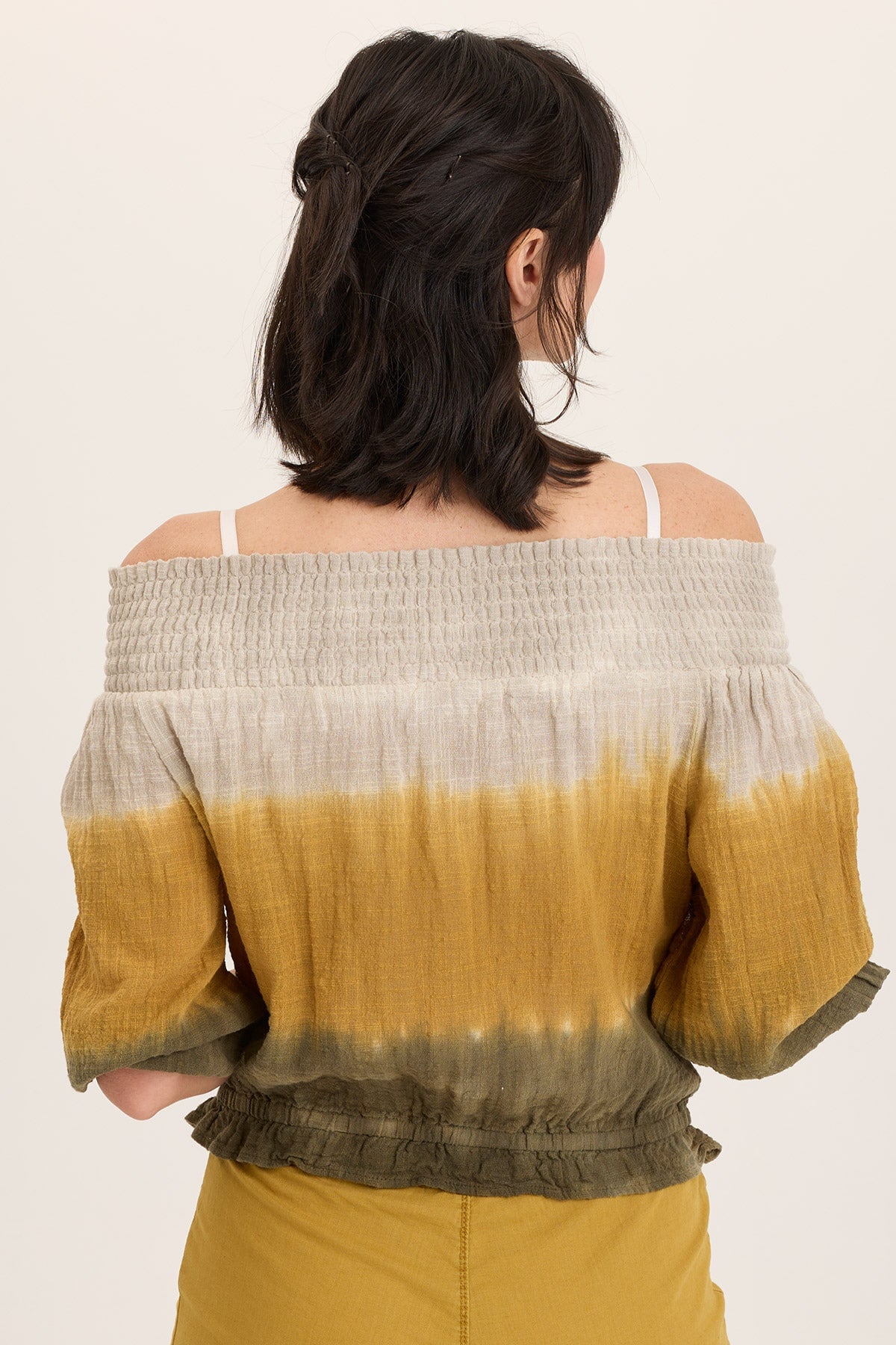 Wearables Jolia Gauze Off-Shoulder Billow Sleeve Top