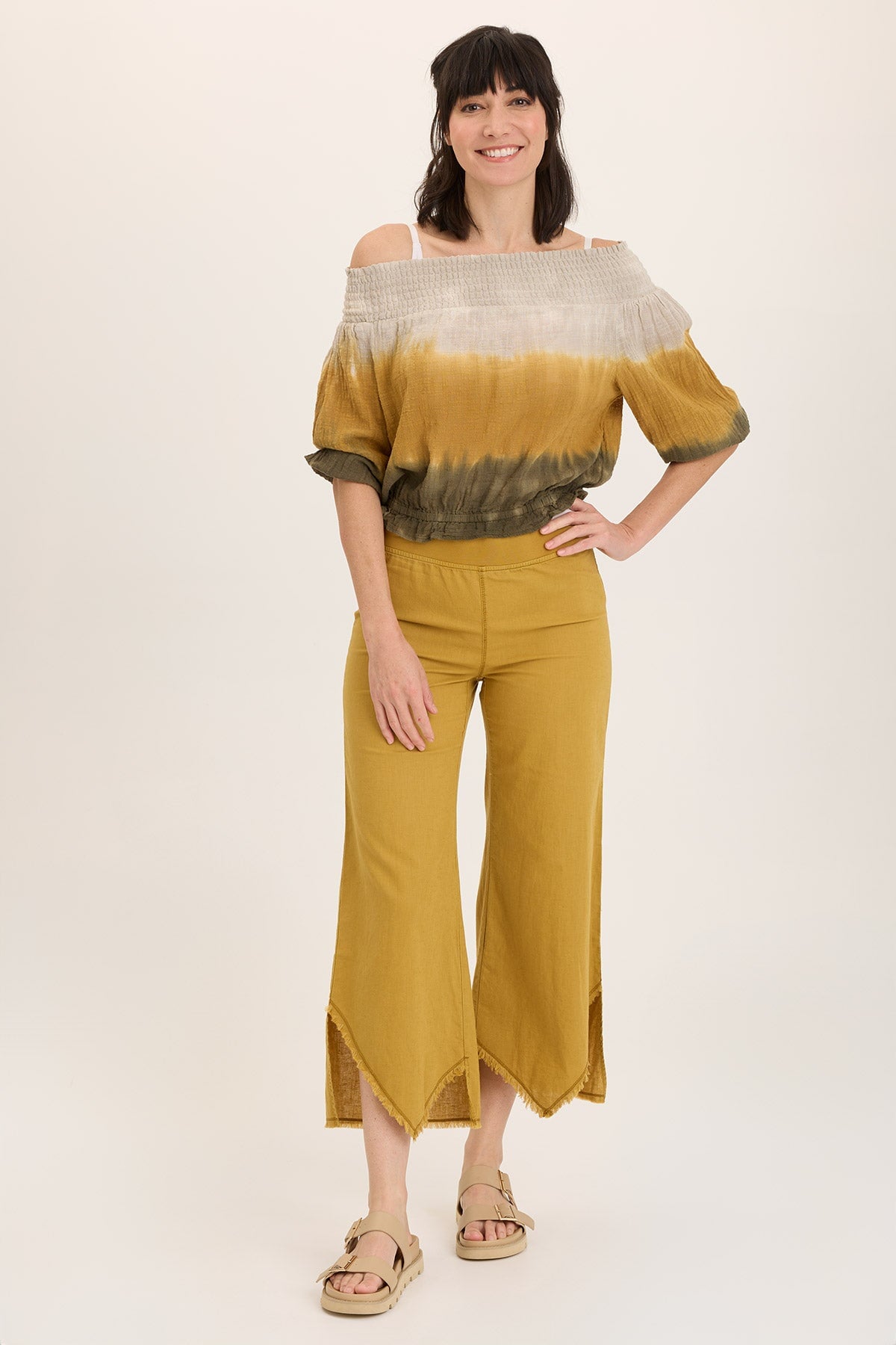 Wearables Jolia Gauze Off-Shoulder Billow Sleeve Top