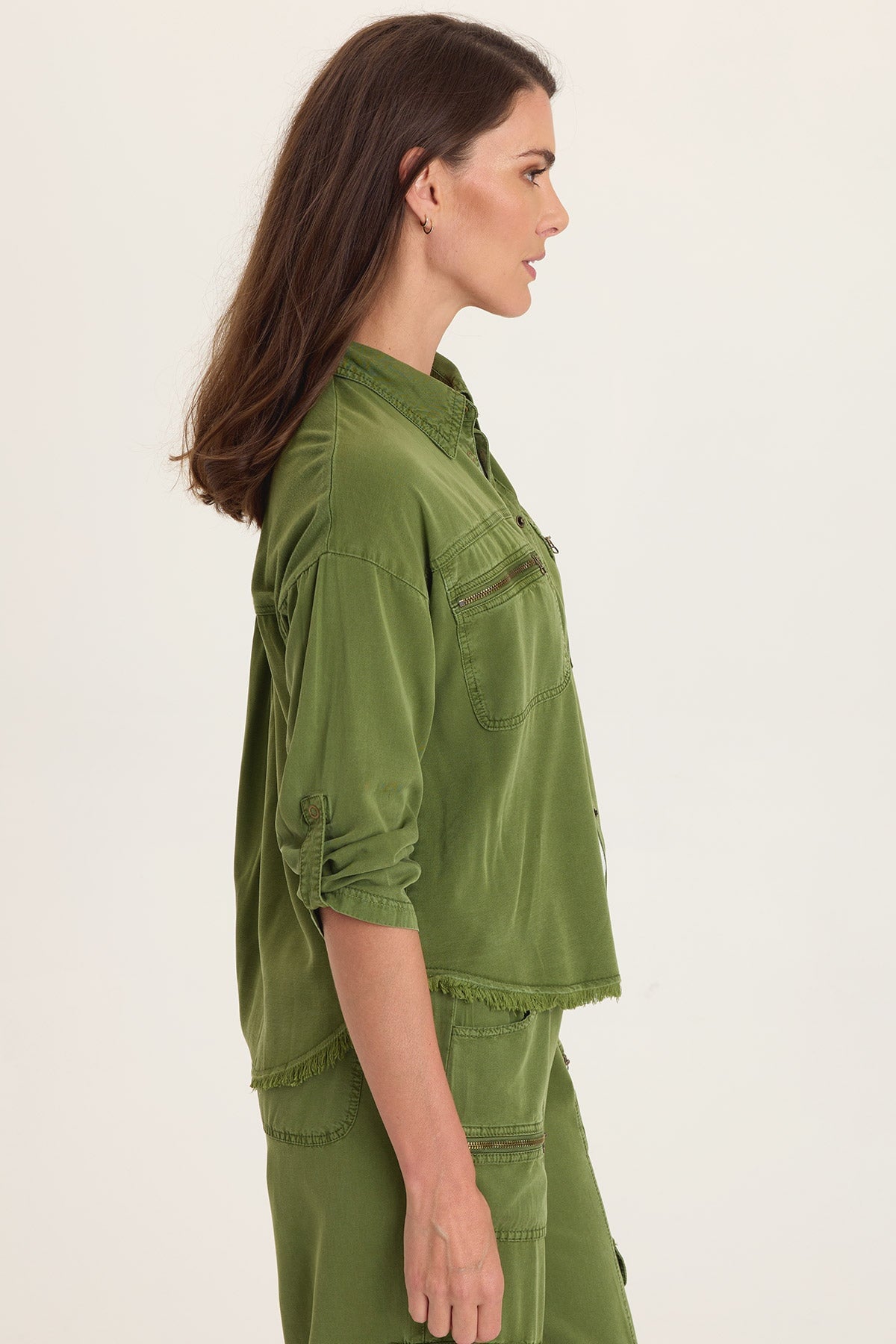 Wearables Knapp Distressed Cargo Button-Up