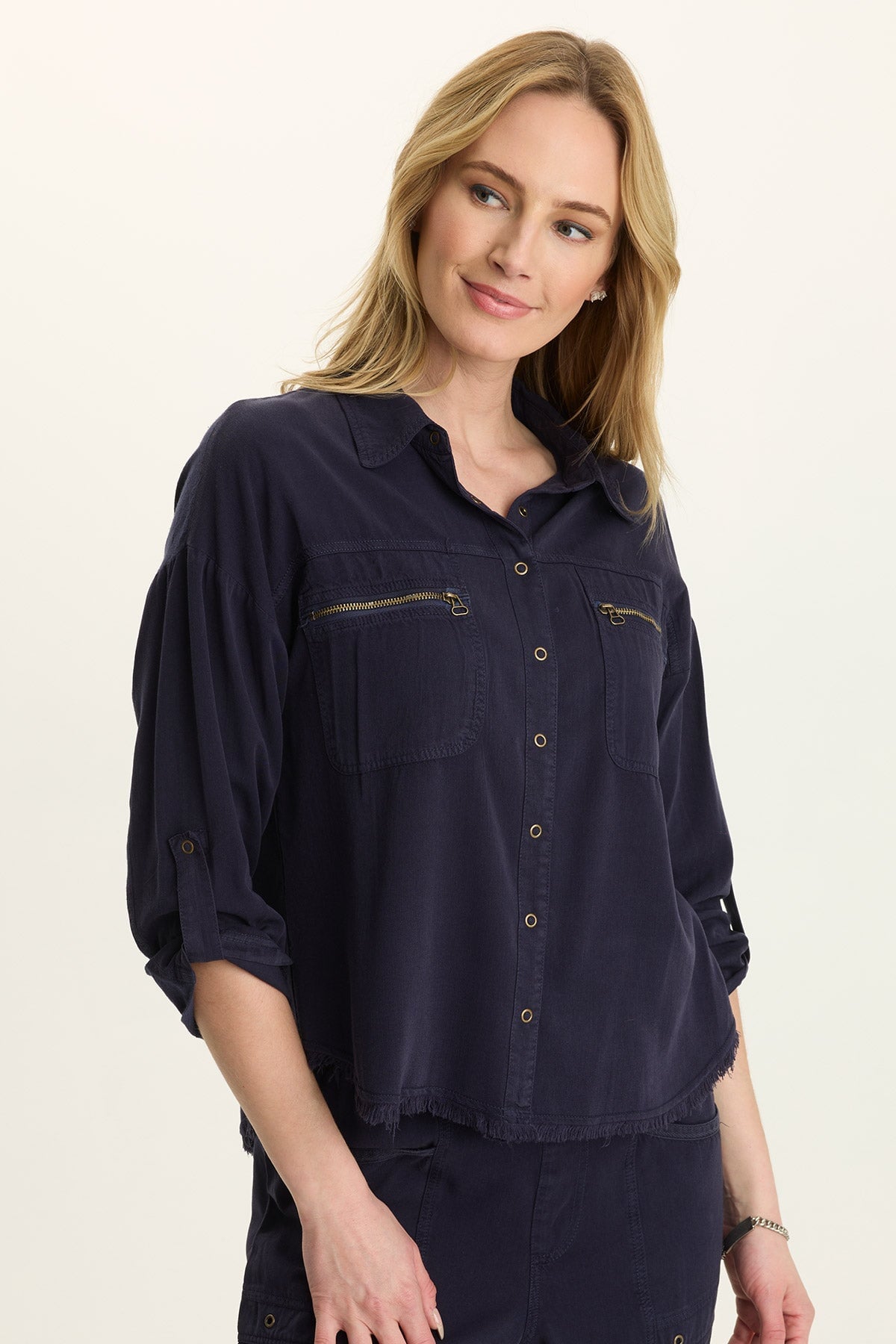 Wearables Knapp Distressed Cargo Button-Up