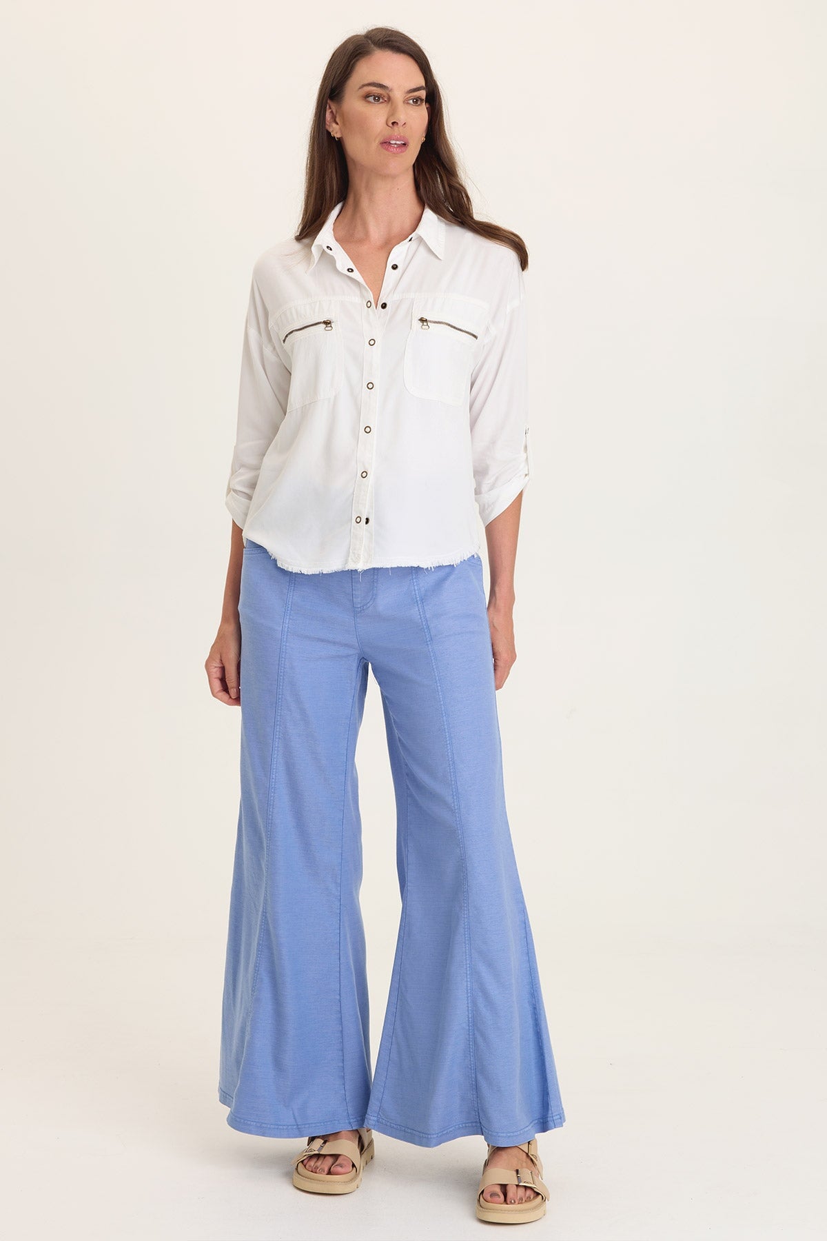 Wearables Knapp Distressed Cargo Button-Up