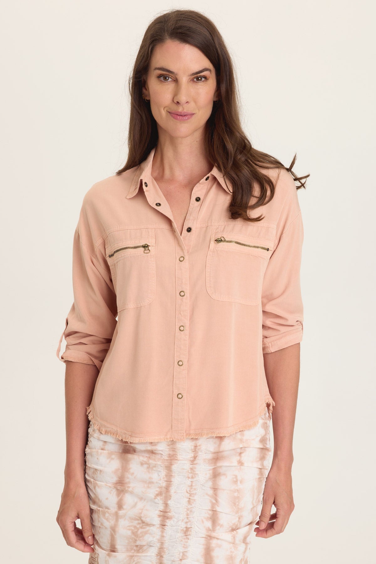 Wearables Knapp Distressed Cargo Button-Up