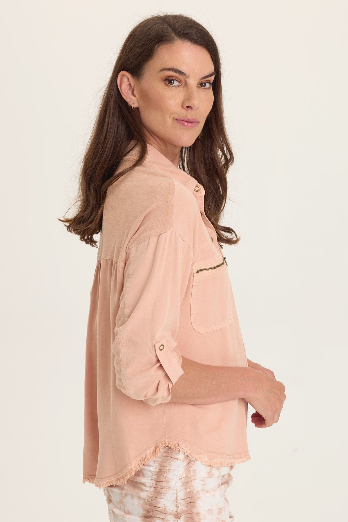 Wearables Knapp Distressed Cargo Button-Up