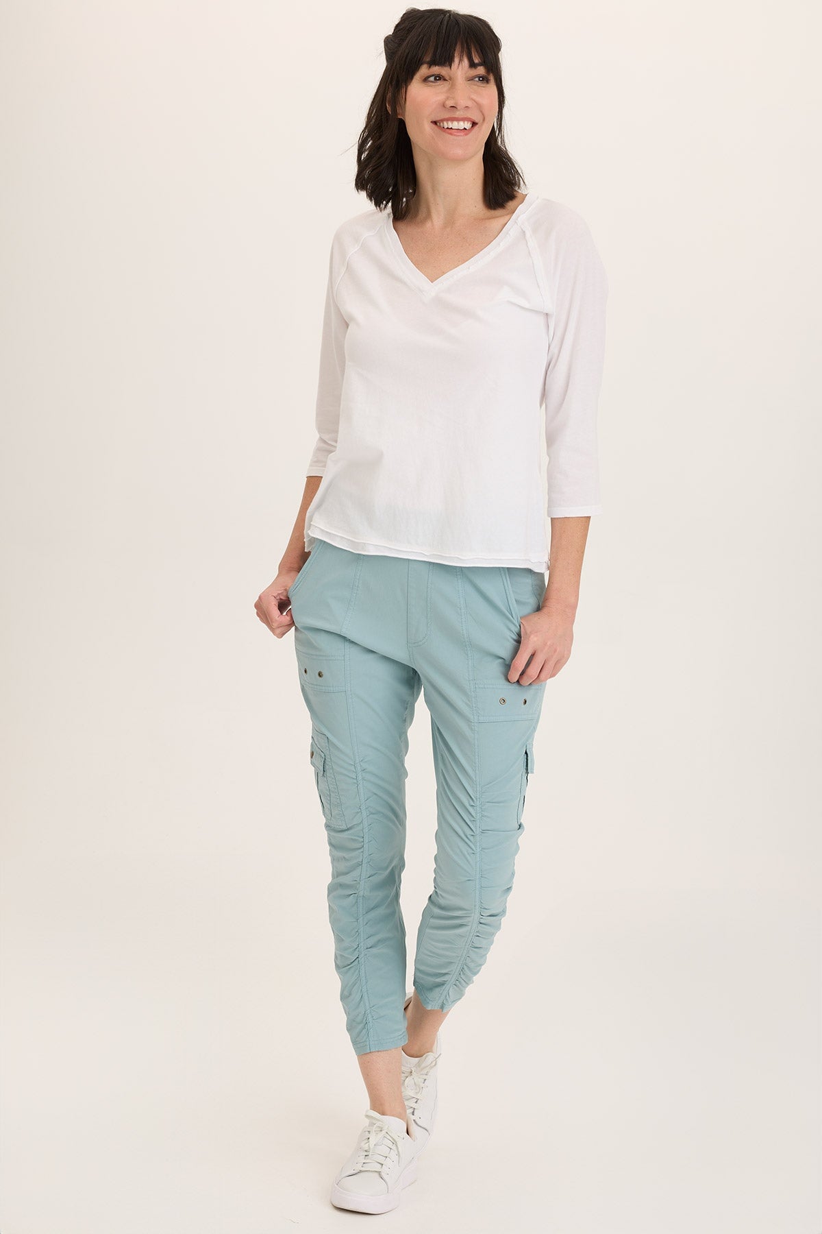 Wearables Tilton Stretch Poplin Ruched Skinny Pant