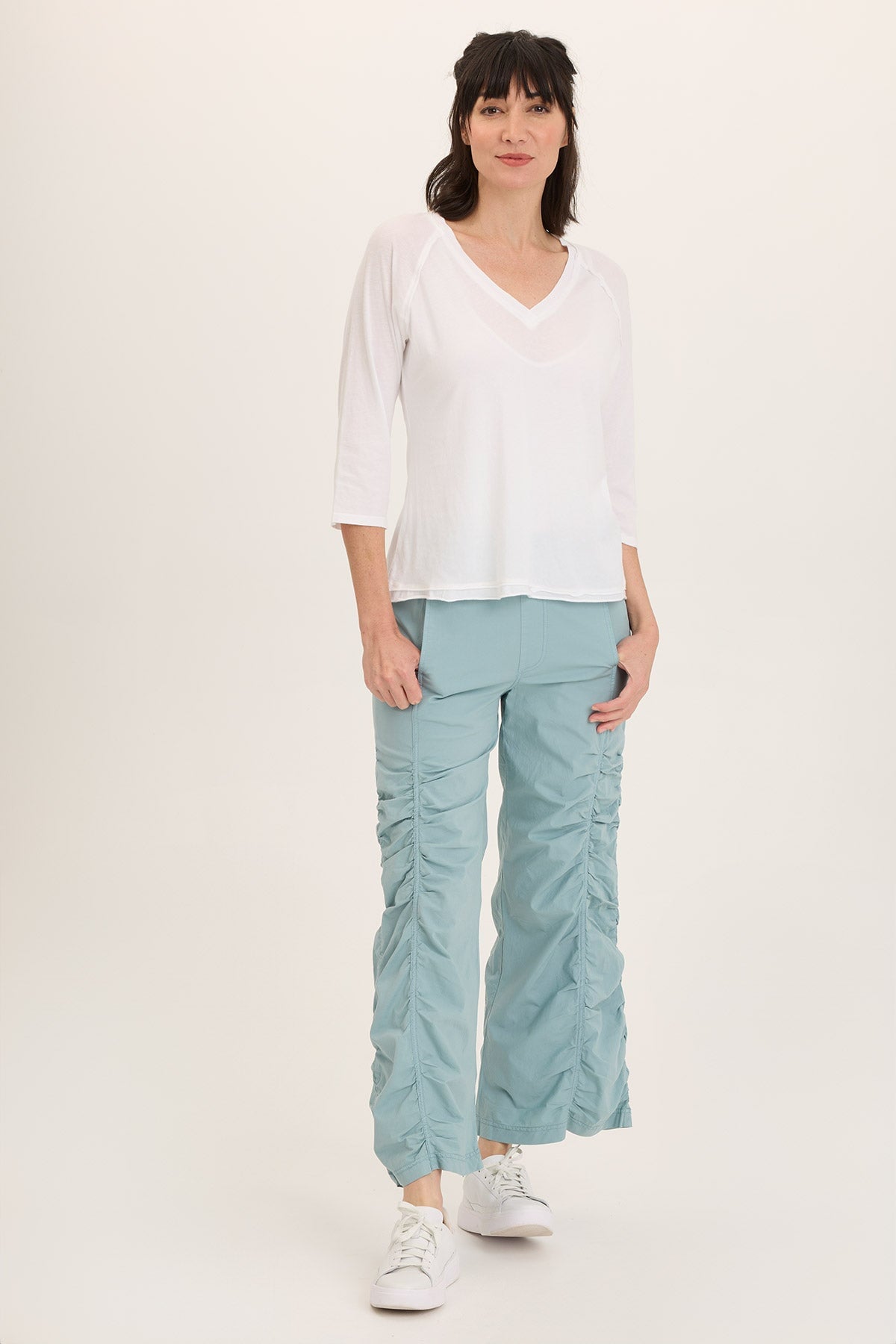 Wearables Naola Stretch Poplin Ruched Flare Gaucho