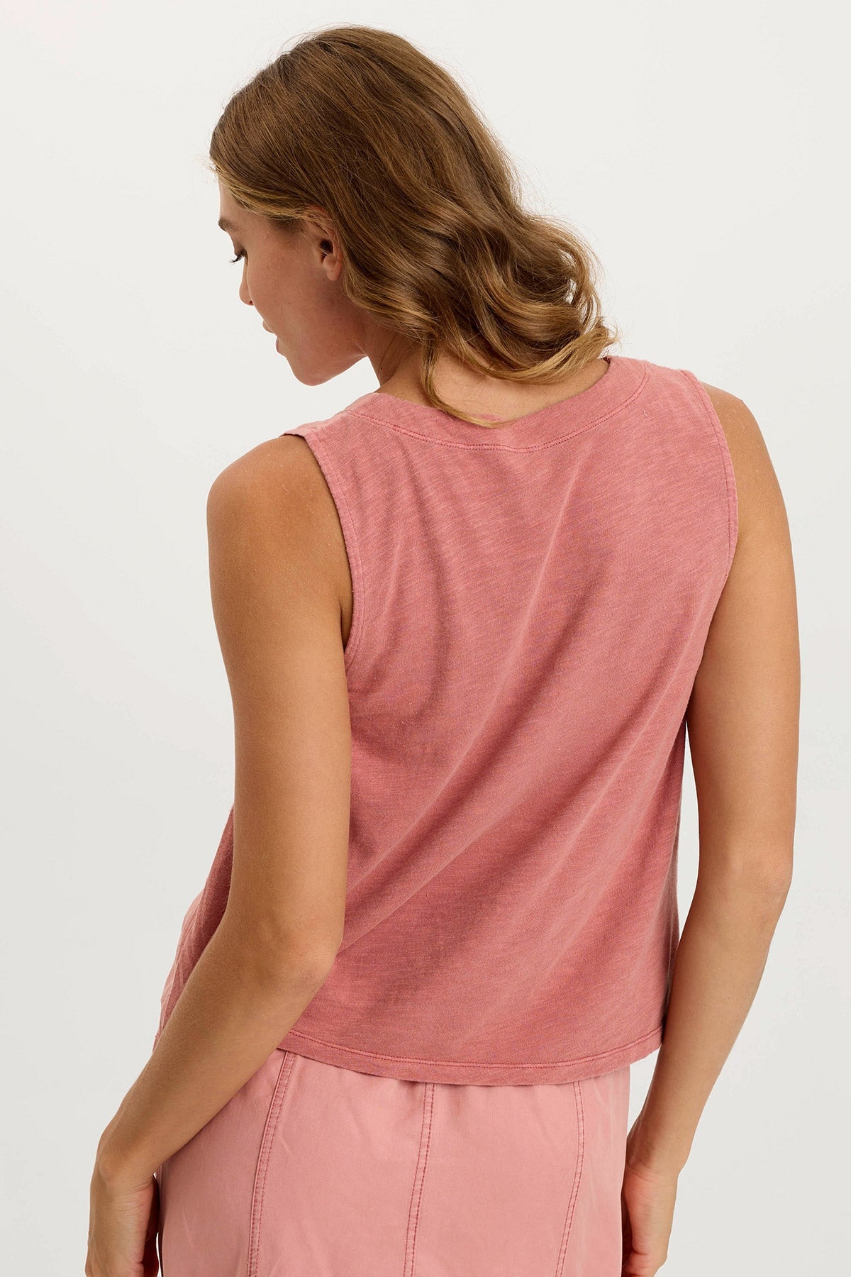 XCVI Massimo Twill/Jersey Wide-Neck Tank