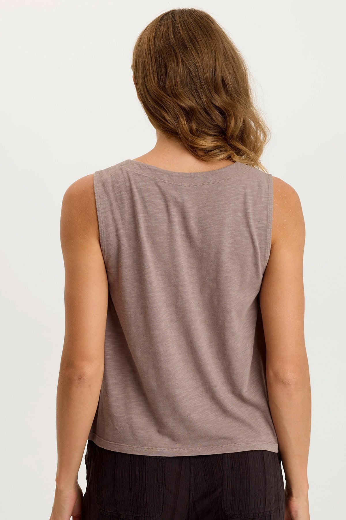 XCVI Massimo Twill/Jersey Wide-Neck Tank
