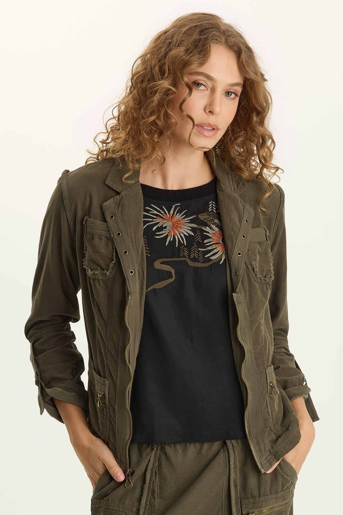 XCVI Eino Corduroy Fitted Blazer Jacket