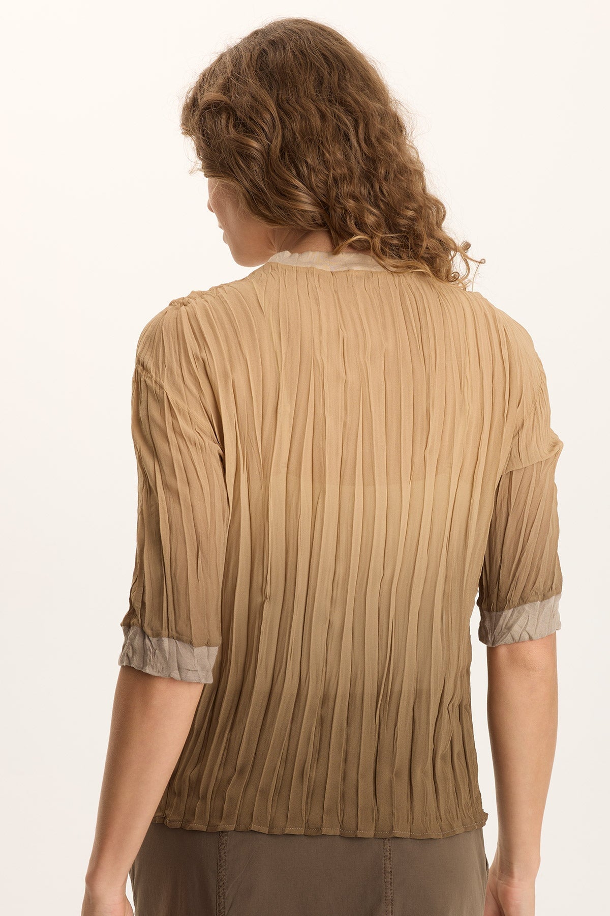 XCVI Cason Crinkle Pleat 3/4-Sleeve Top