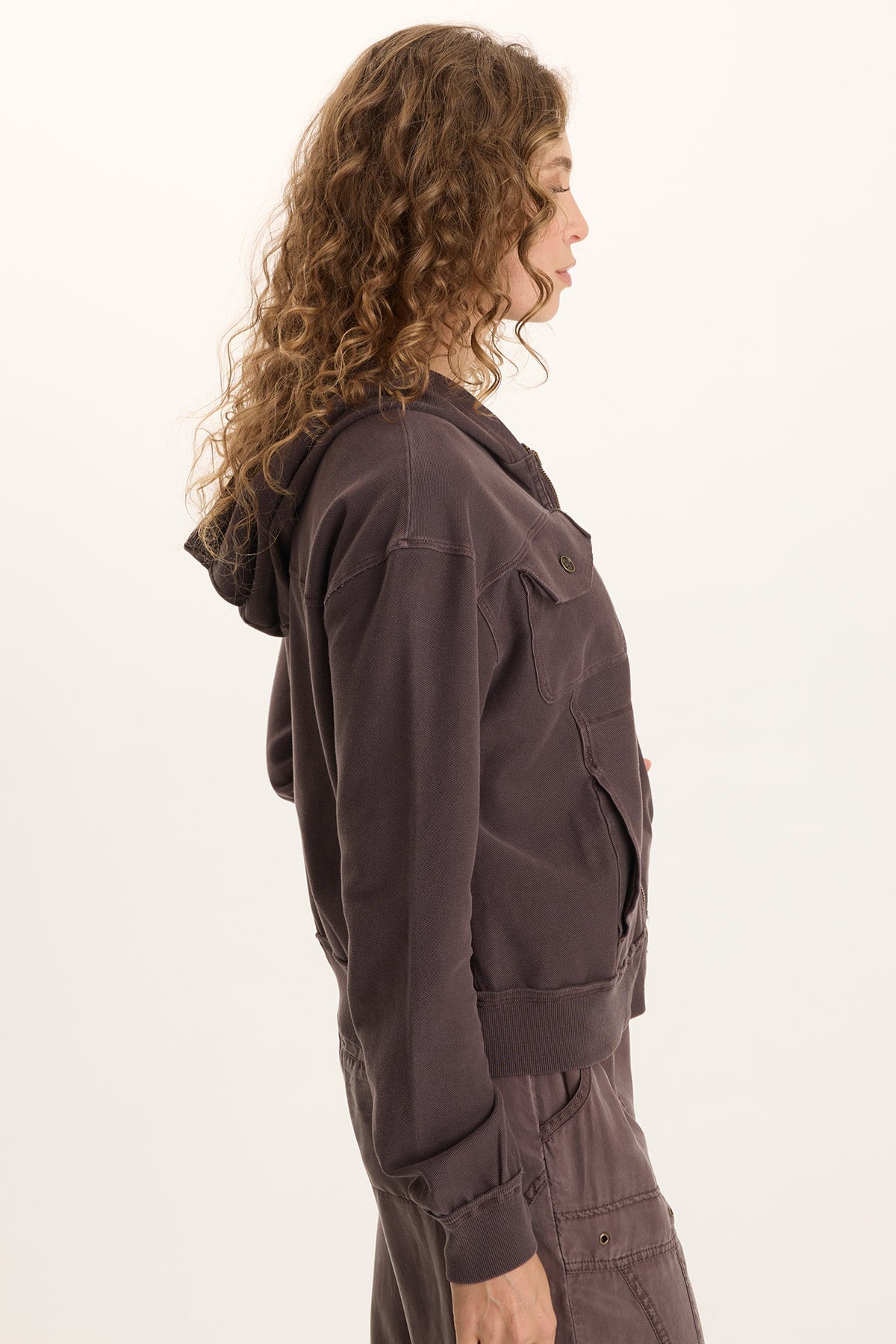 XCVI Balfore Twill Knit Hooded Bomber