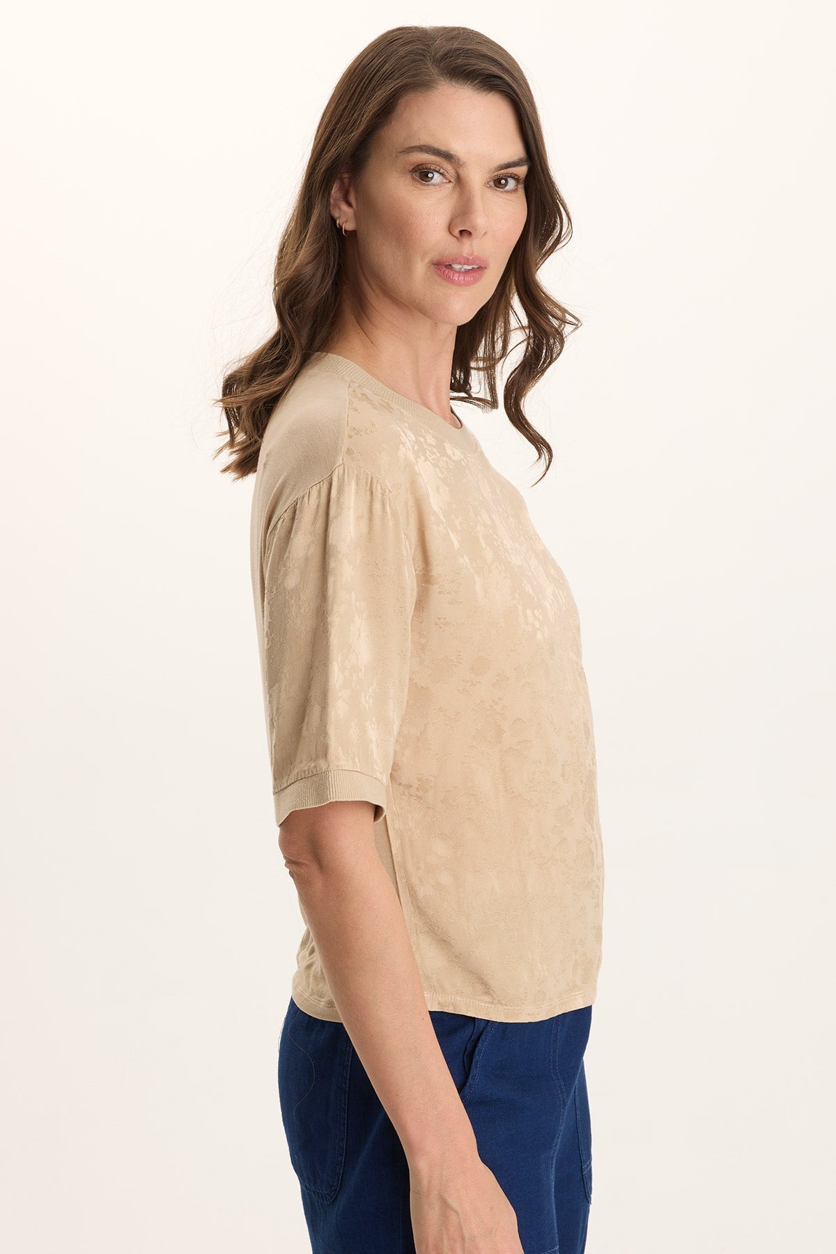 XCVI Chelan Textured Satin Casual Fit Top