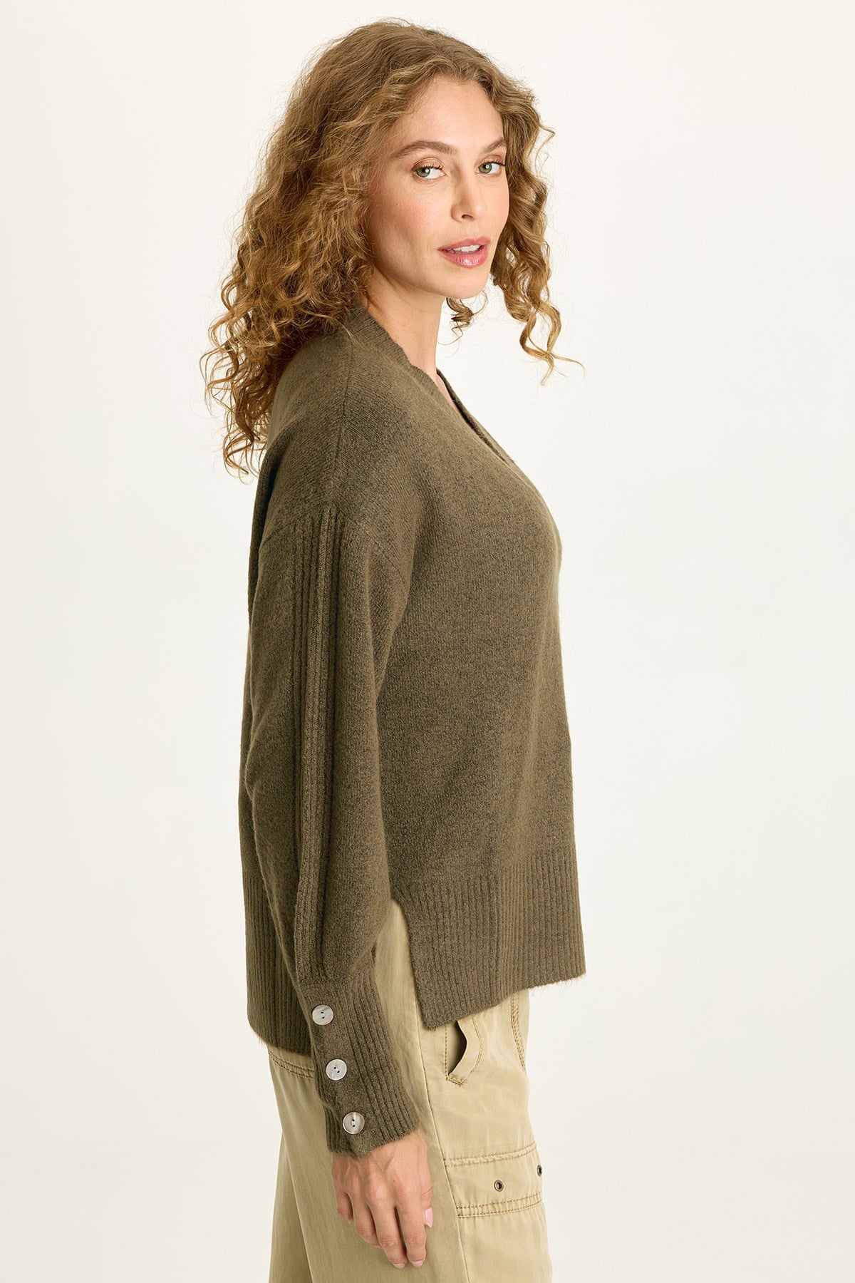 XCVI Bronte Relaxed Fit V-Neck Knit Sweater