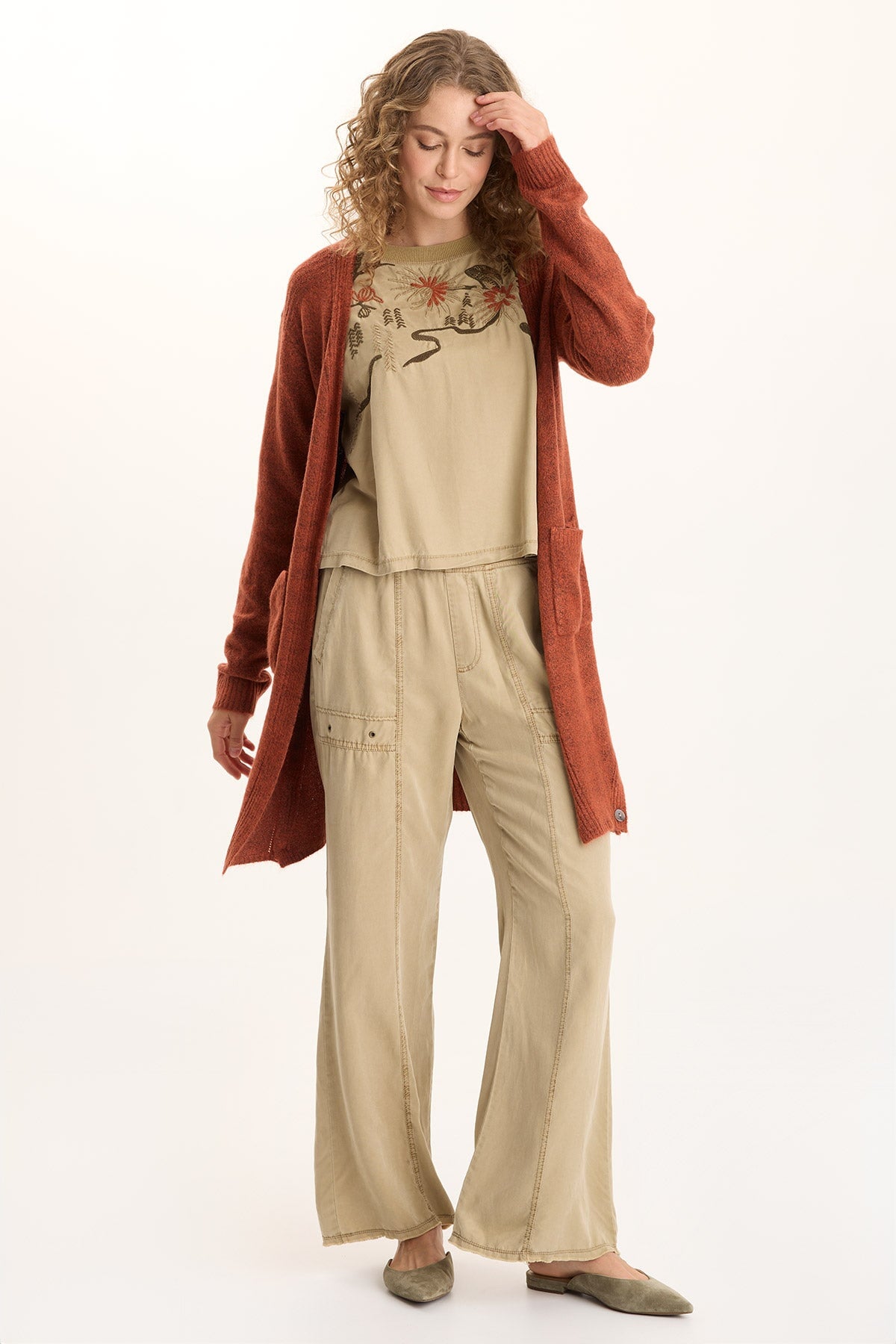 XCVI Schyler Soft Twill Wide-Leg Trouser