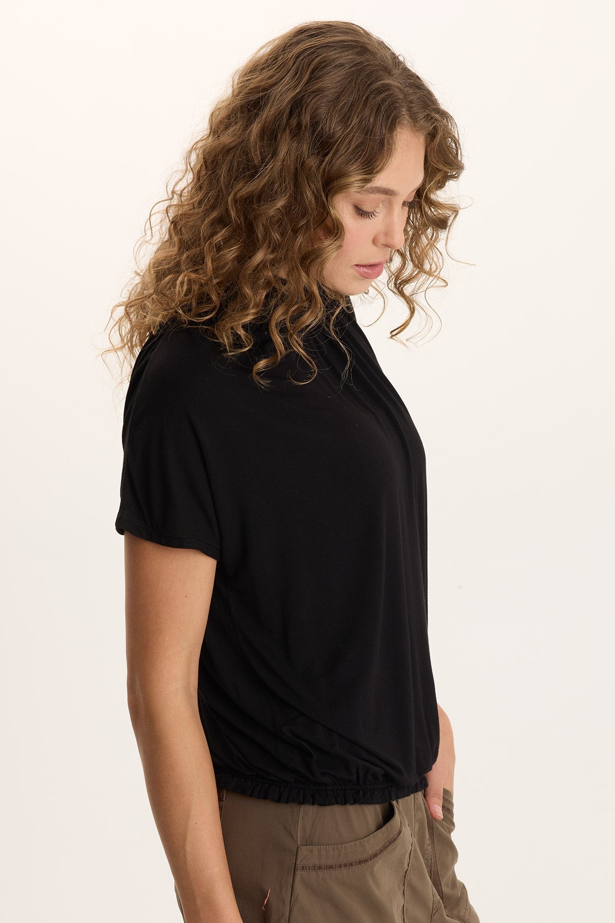 XCVI Viggo Soft Jersey Turtleneck Banded Tee