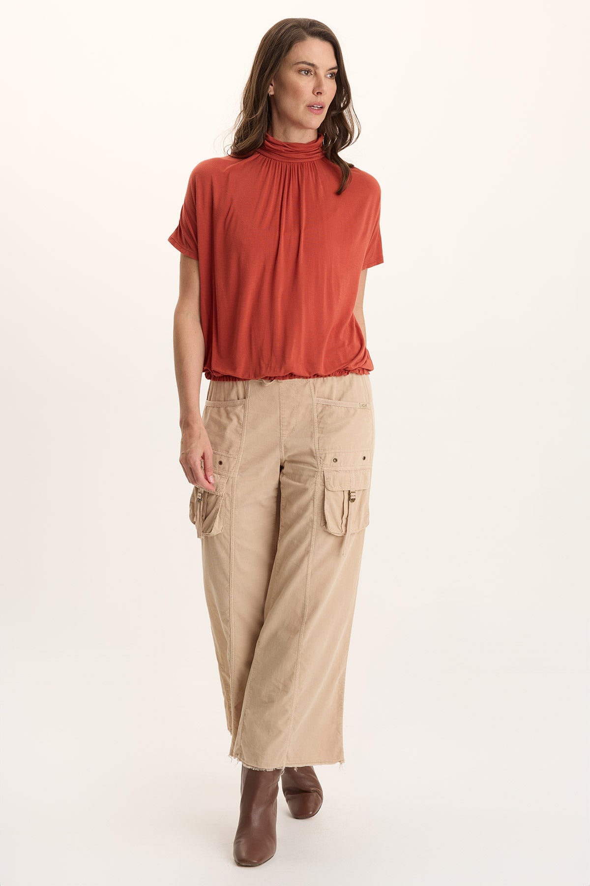 XCVI Viggo Soft Jersey Turtleneck Banded Tee