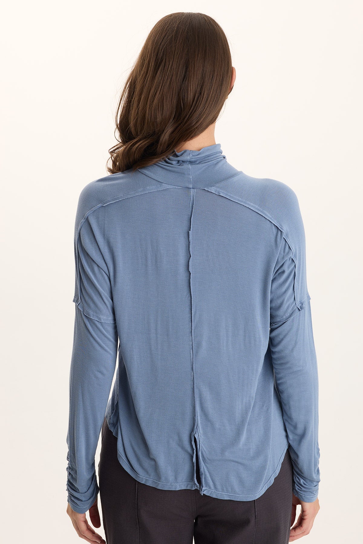 XCVI Norda Soft Stretch Jersey Mock-Neck Keyhole Top