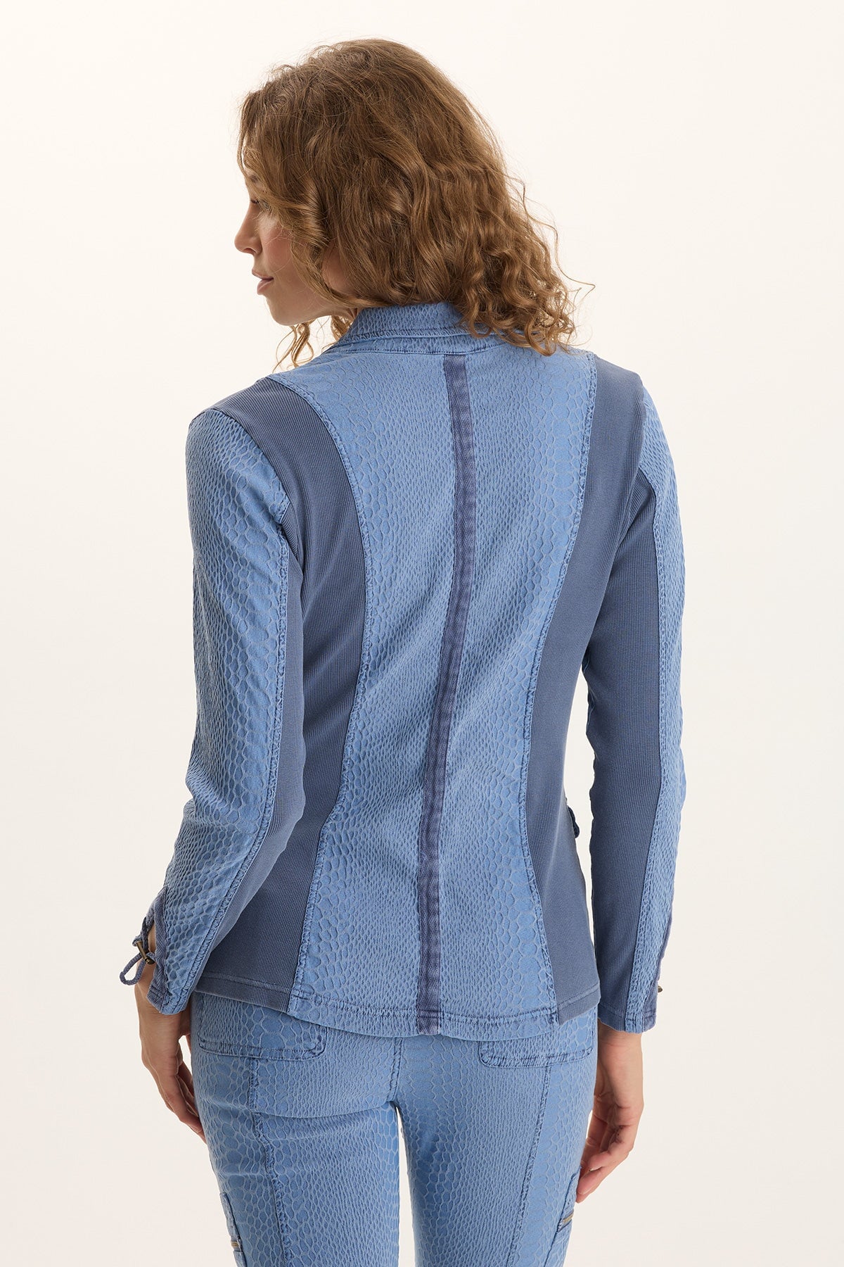 XCVI Kirklyn Textured Jacquard Novelty Stretch Blazer