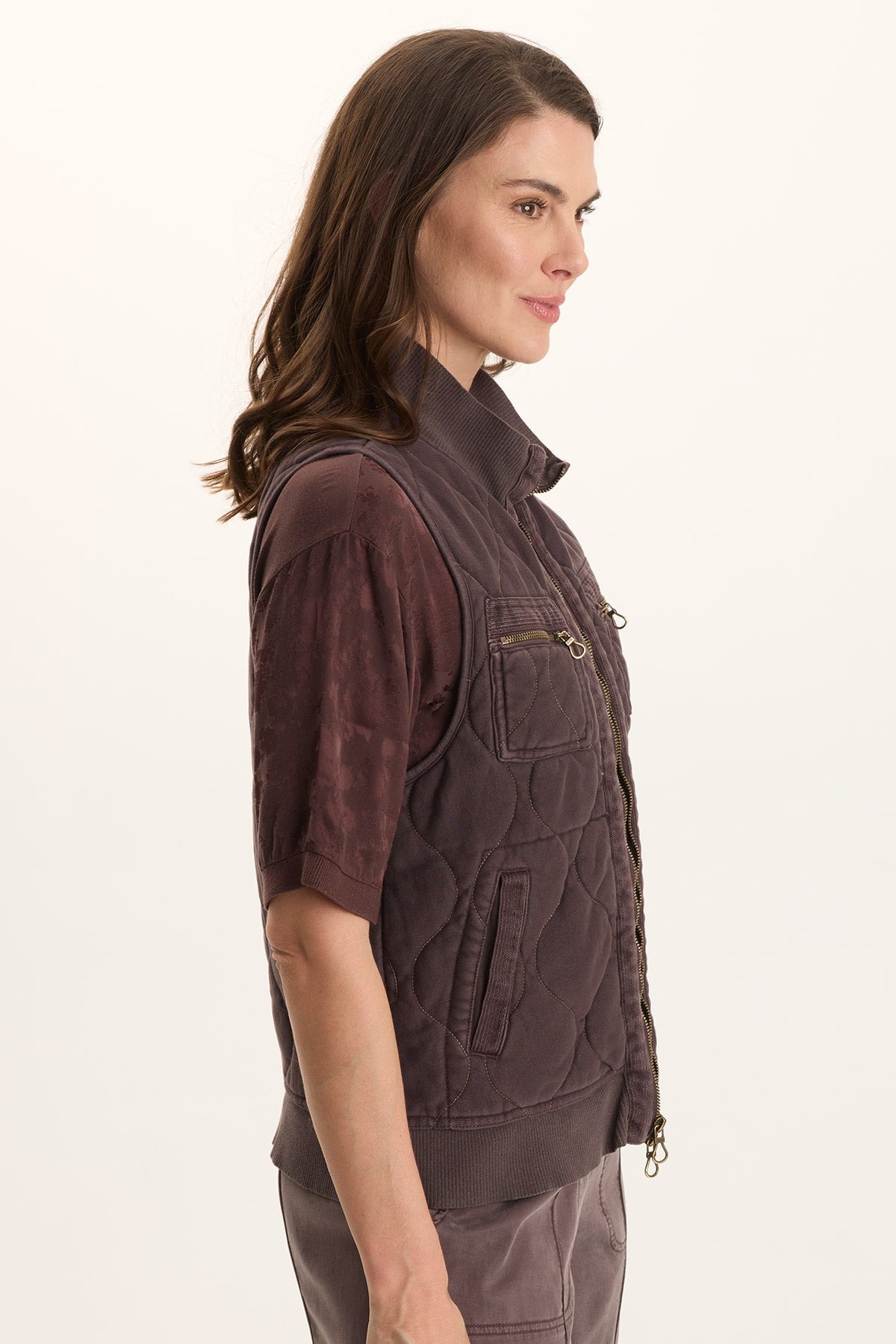 XCVI Aeric Quilted Zipper Pocket Vest