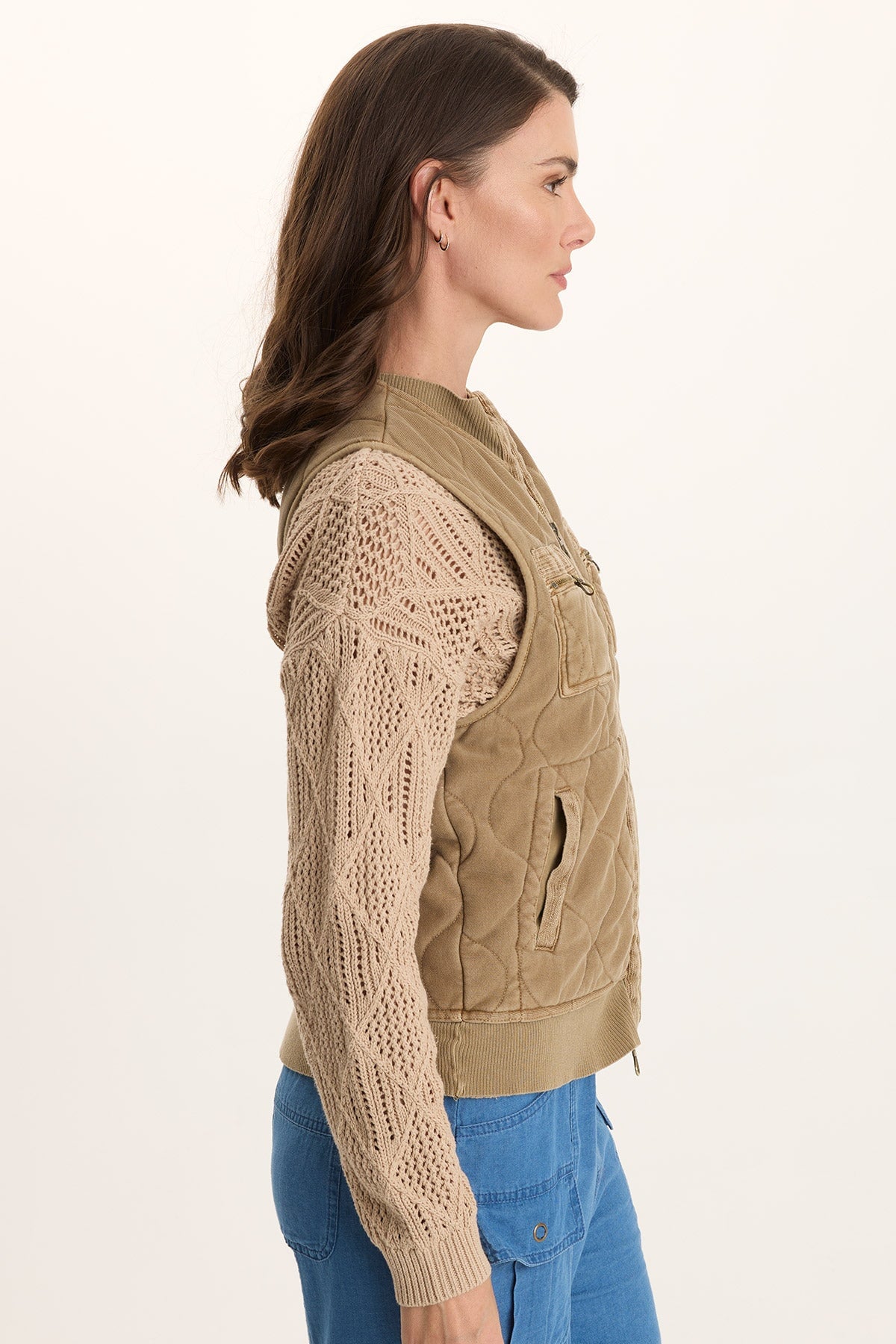 XCVI Aeric Quilted Zipper Pocket Vest