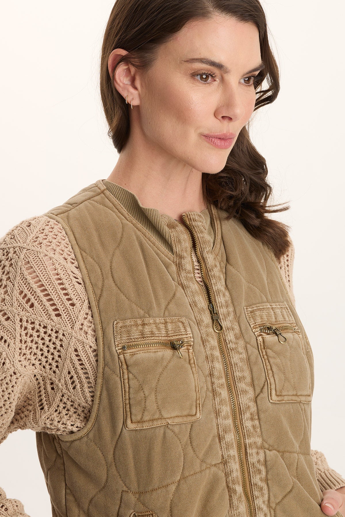 XCVI Aeric Quilted Zipper Pocket Vest