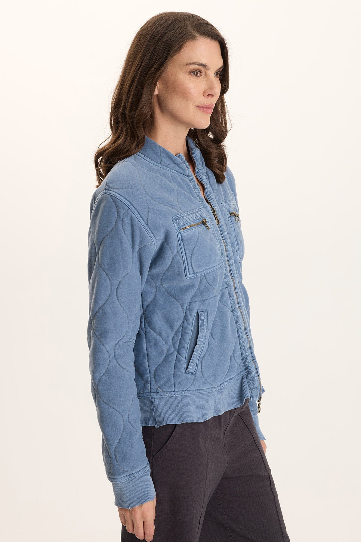 XCVI Osment Plush Quilted 4-Pocket Bomber Jacket