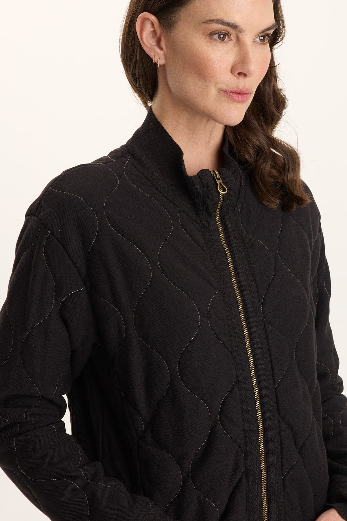 XCVI Torston Quilted Longline Double Zipper Coat