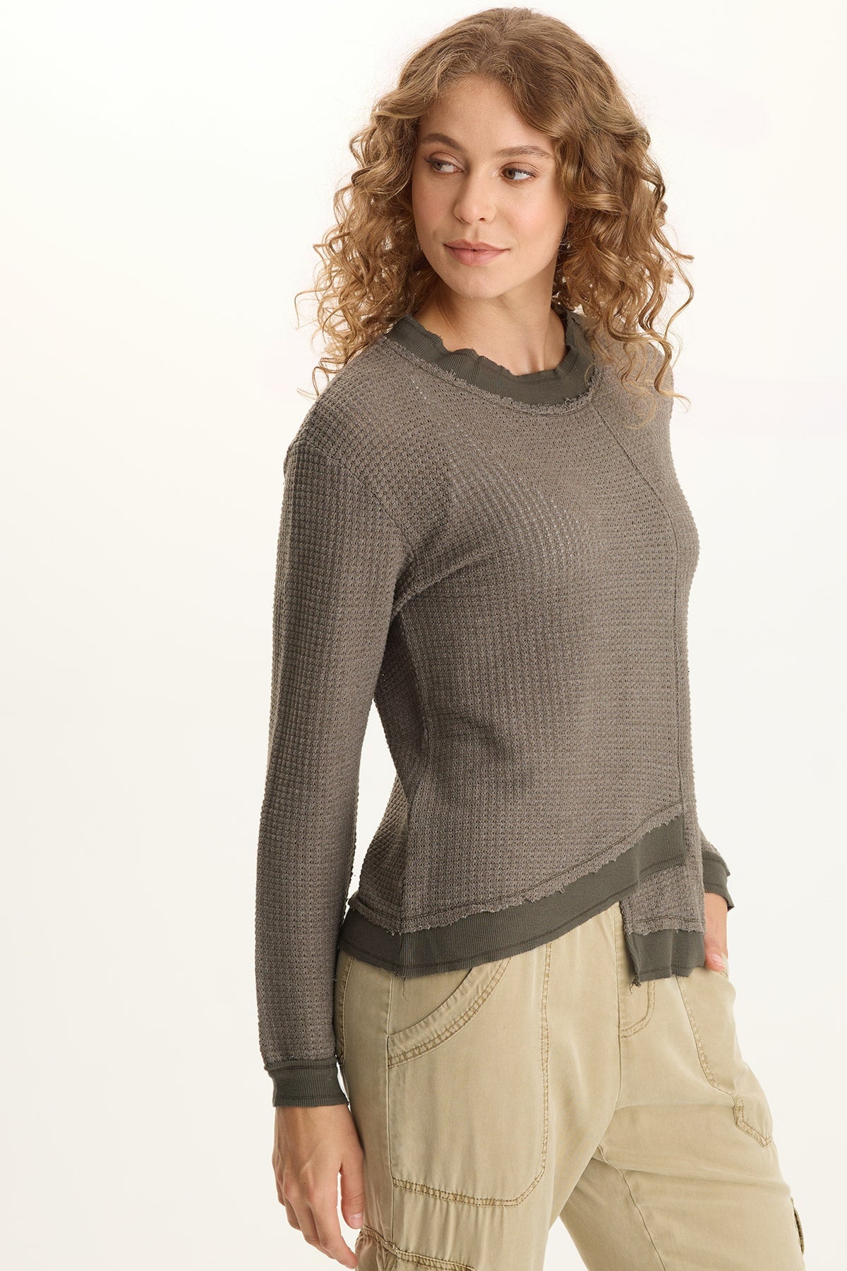 XCVI Alvis Thermal Asymmetrical Long-Sleeve Top