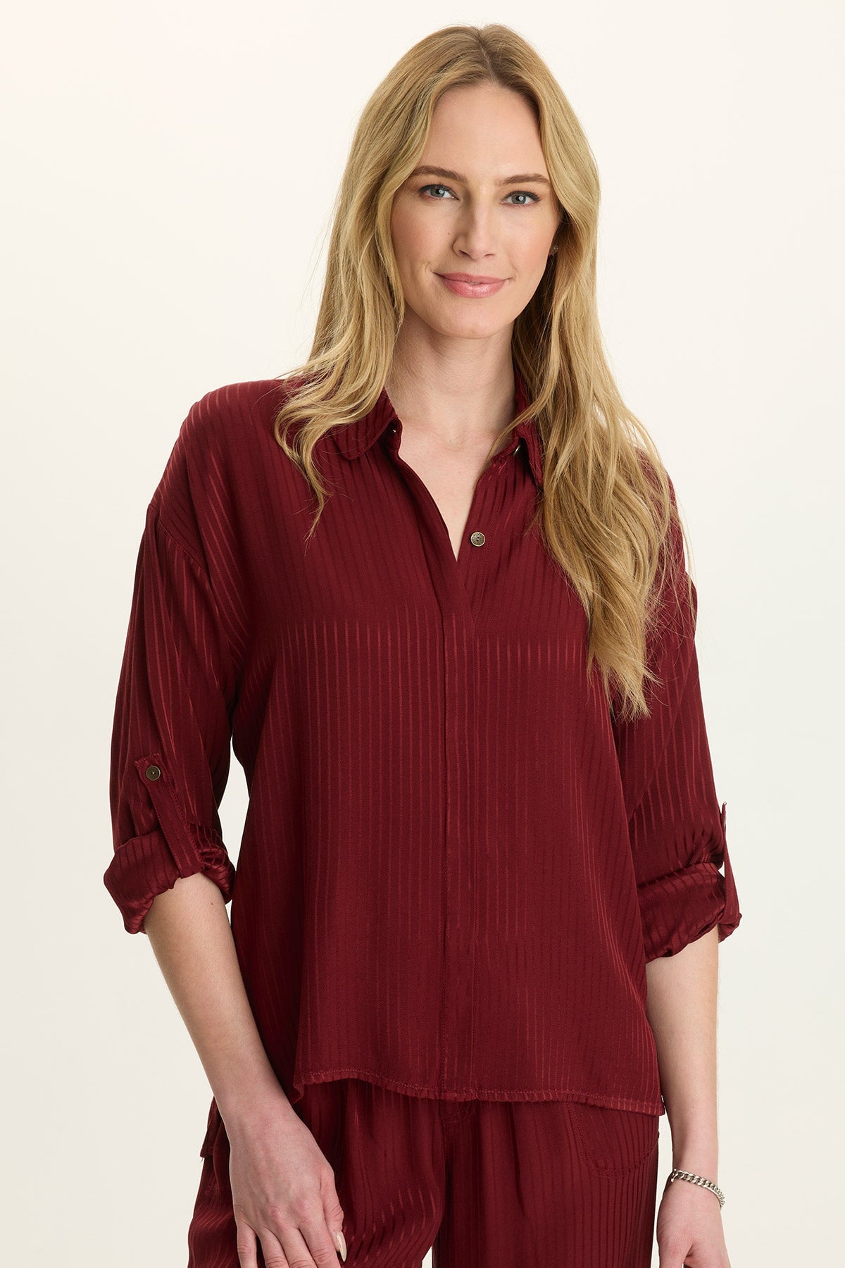 Wearables Aeson Relaxed-Fit Stripe Button-Up