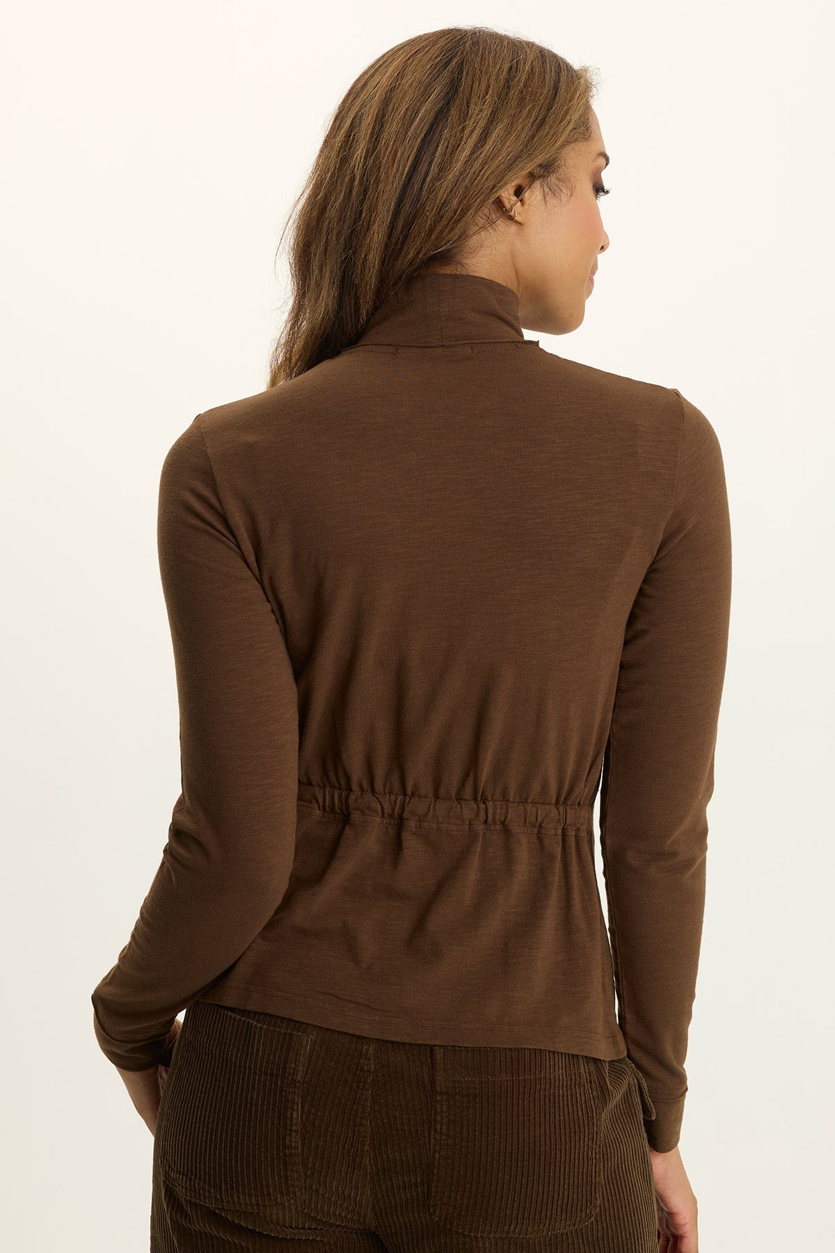 Wearables Kari Jersey Mock-Neck Peplum Top