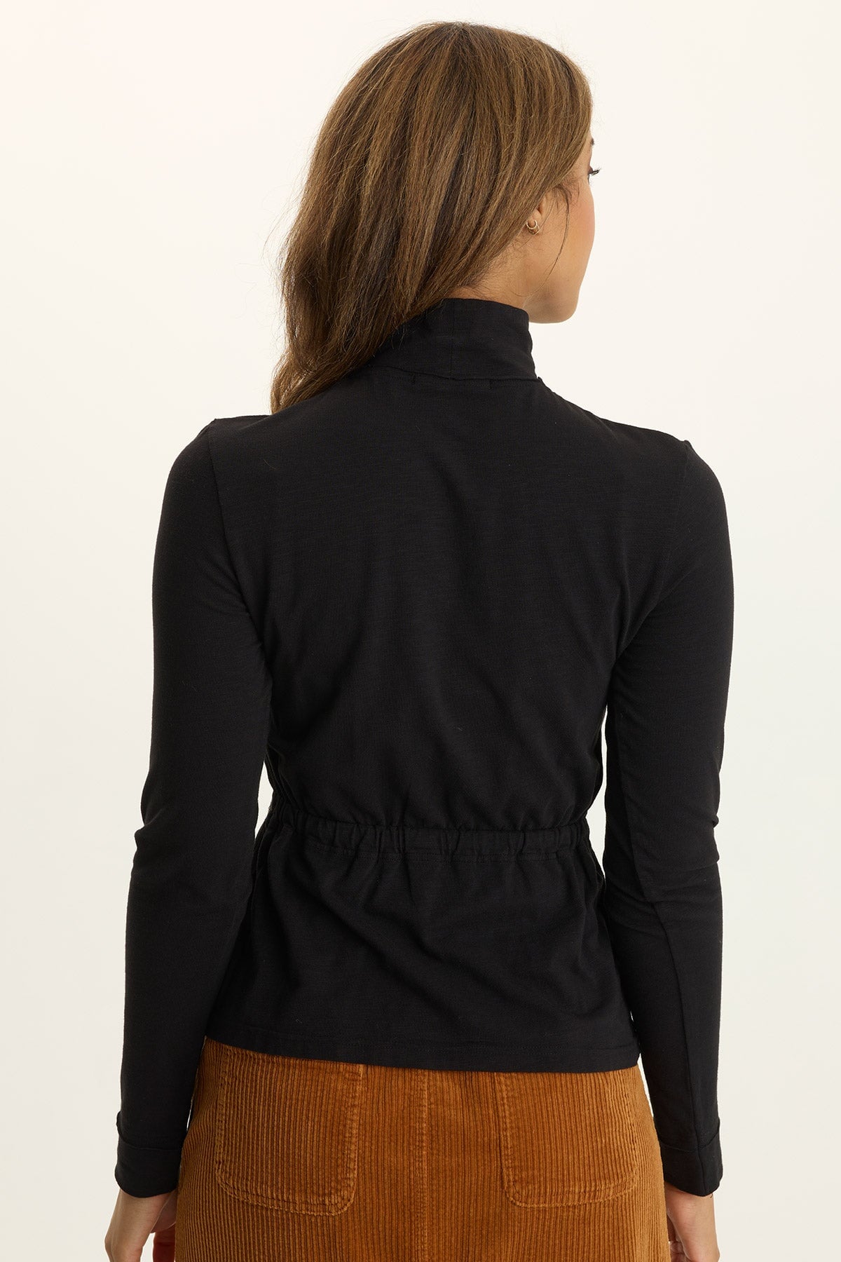 Wearables Kari Jersey Mock-Neck Peplum Top