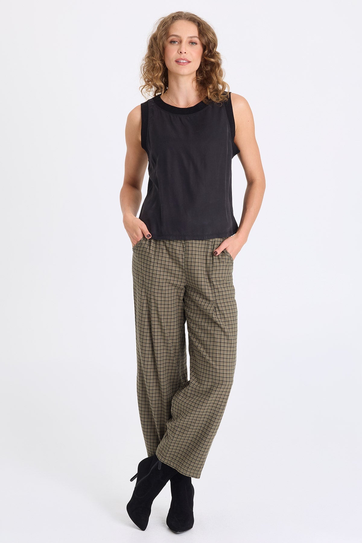 XCVI Amun Plaid Tapered Pant