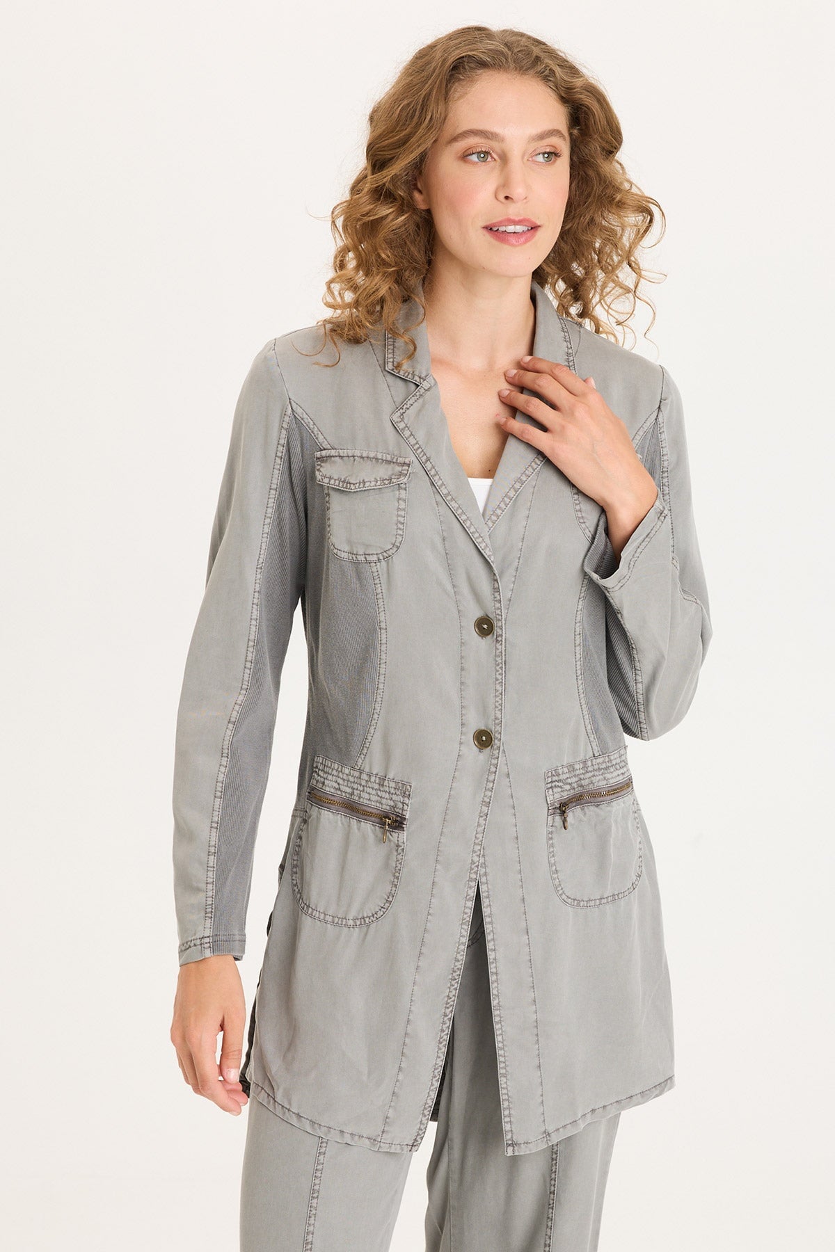 XCVI Cutmore One-Button Long Blazer