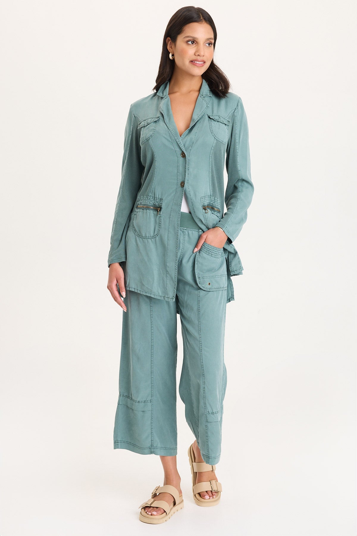 XCVI Cutmore One-Button Long Blazer