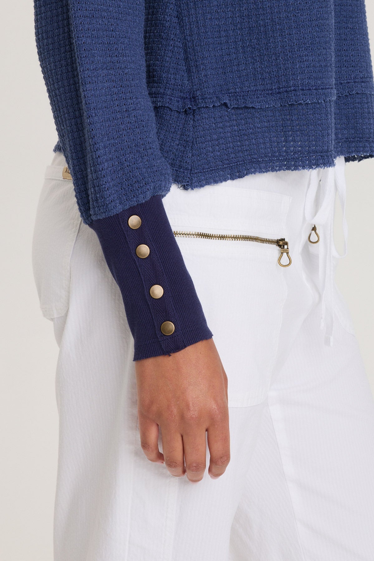 XCVI Kelsoe Buttoned Cuffs Thermal Long Sleeve Top